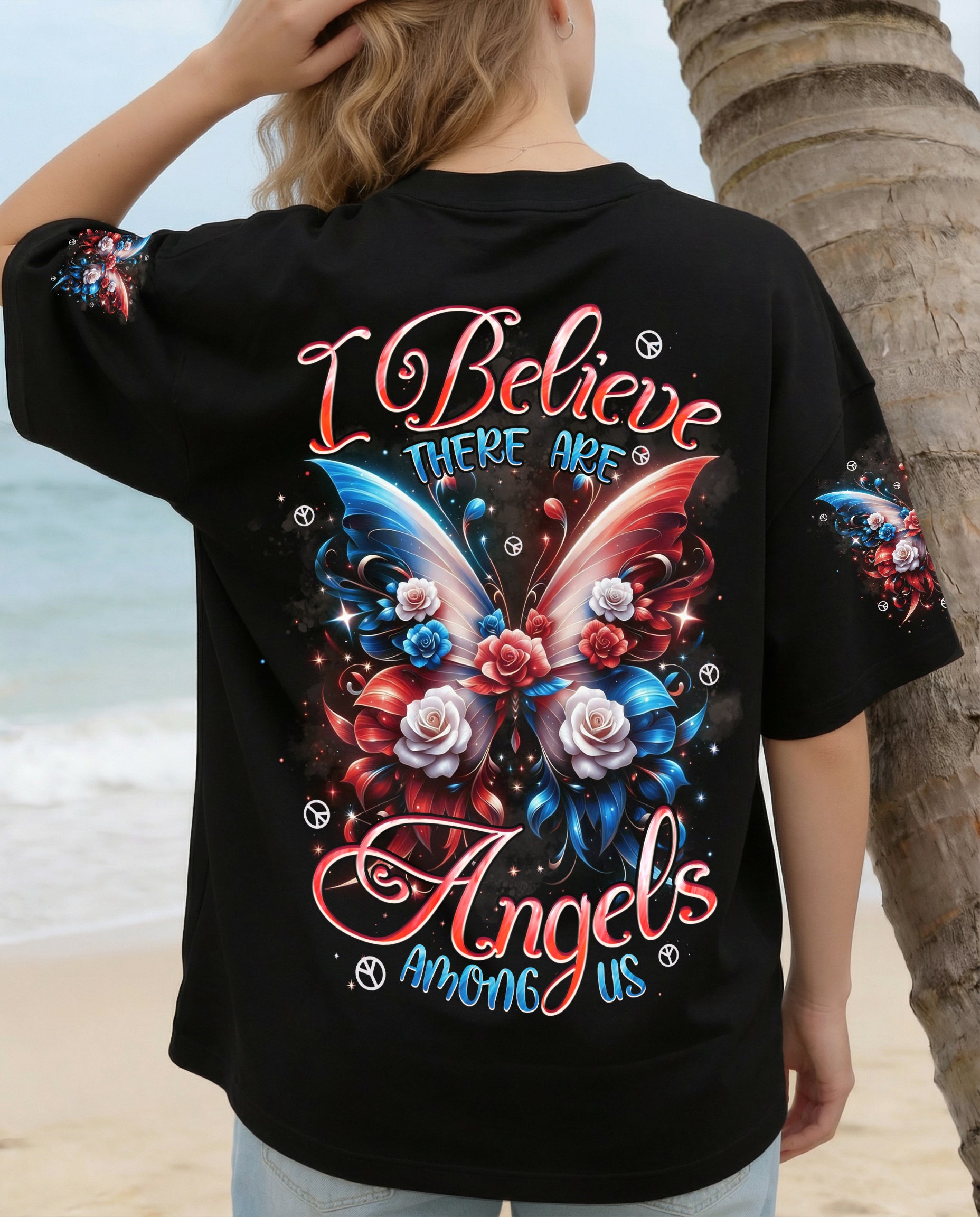 I BELIEVE THERE ARE ANGELS AMONG US BUTTERFLY ALL OVER PRINT - TYPQ1001261