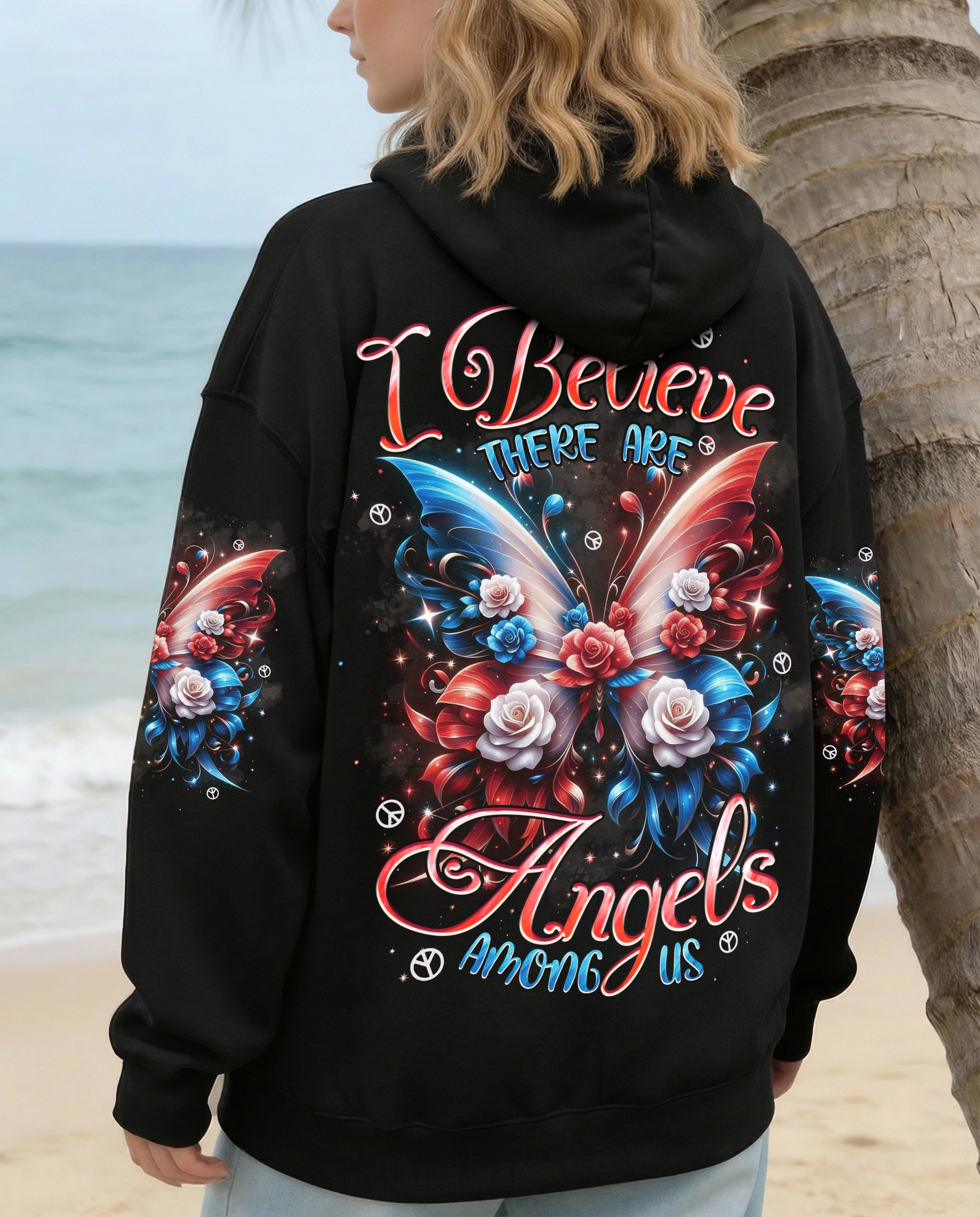I BELIEVE THERE ARE ANGELS AMONG US BUTTERFLY ALL OVER PRINT - TYPQ1001261