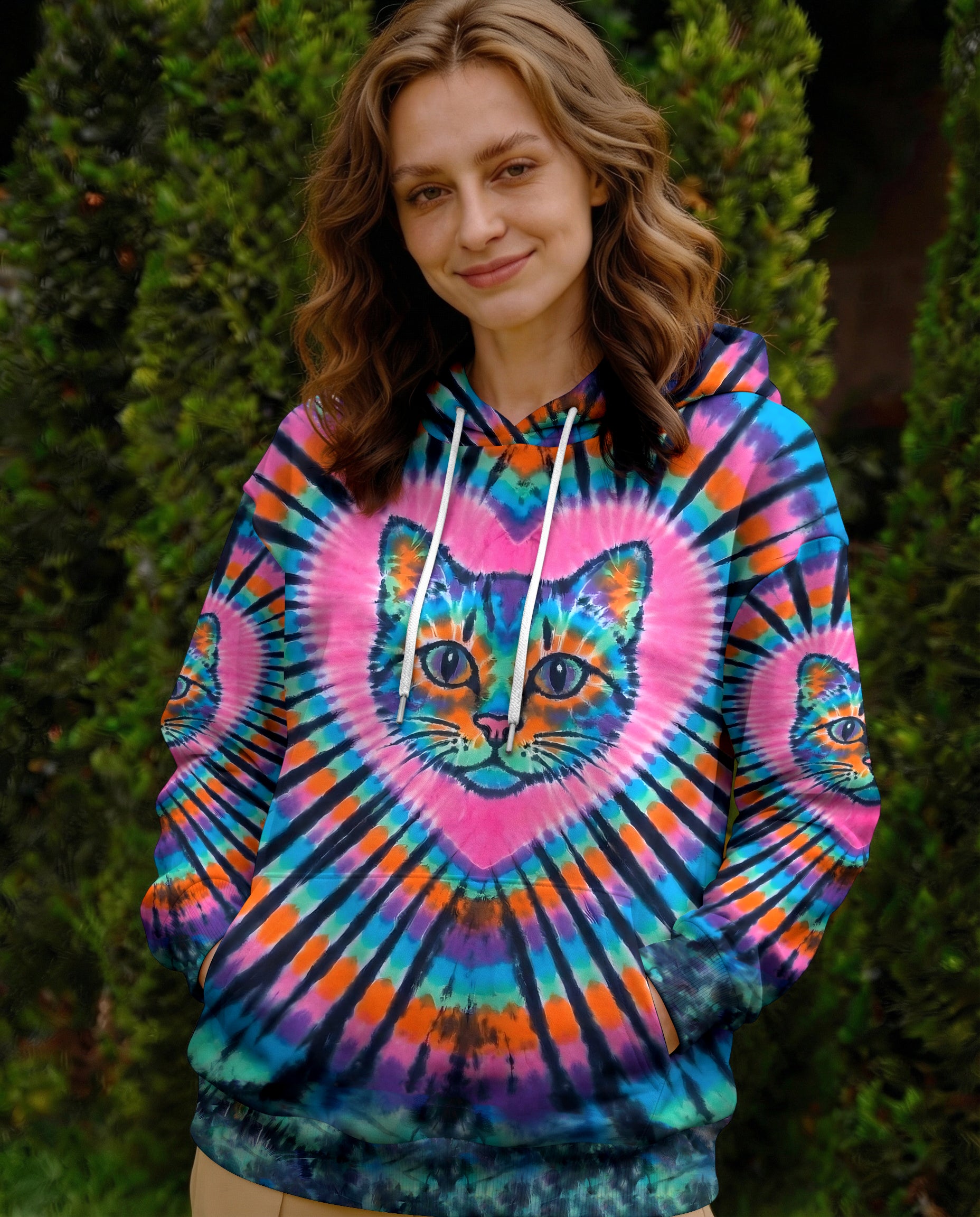 COLORFUL TURQUOISE CAT AURA ALL OVER PRINT - TYPQ1003262