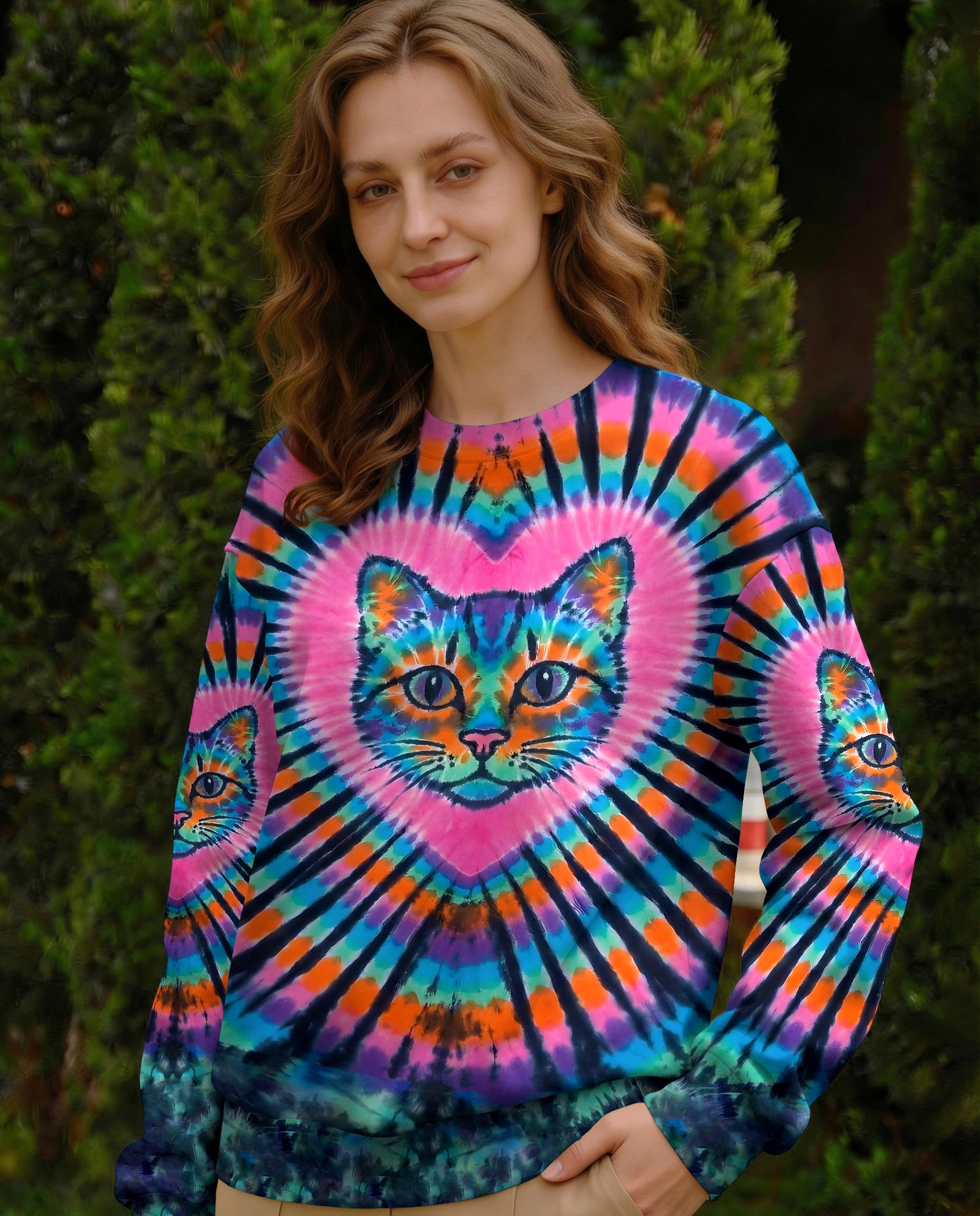 COLORFUL TURQUOISE CAT AURA ALL OVER PRINT - TYPQ1003262