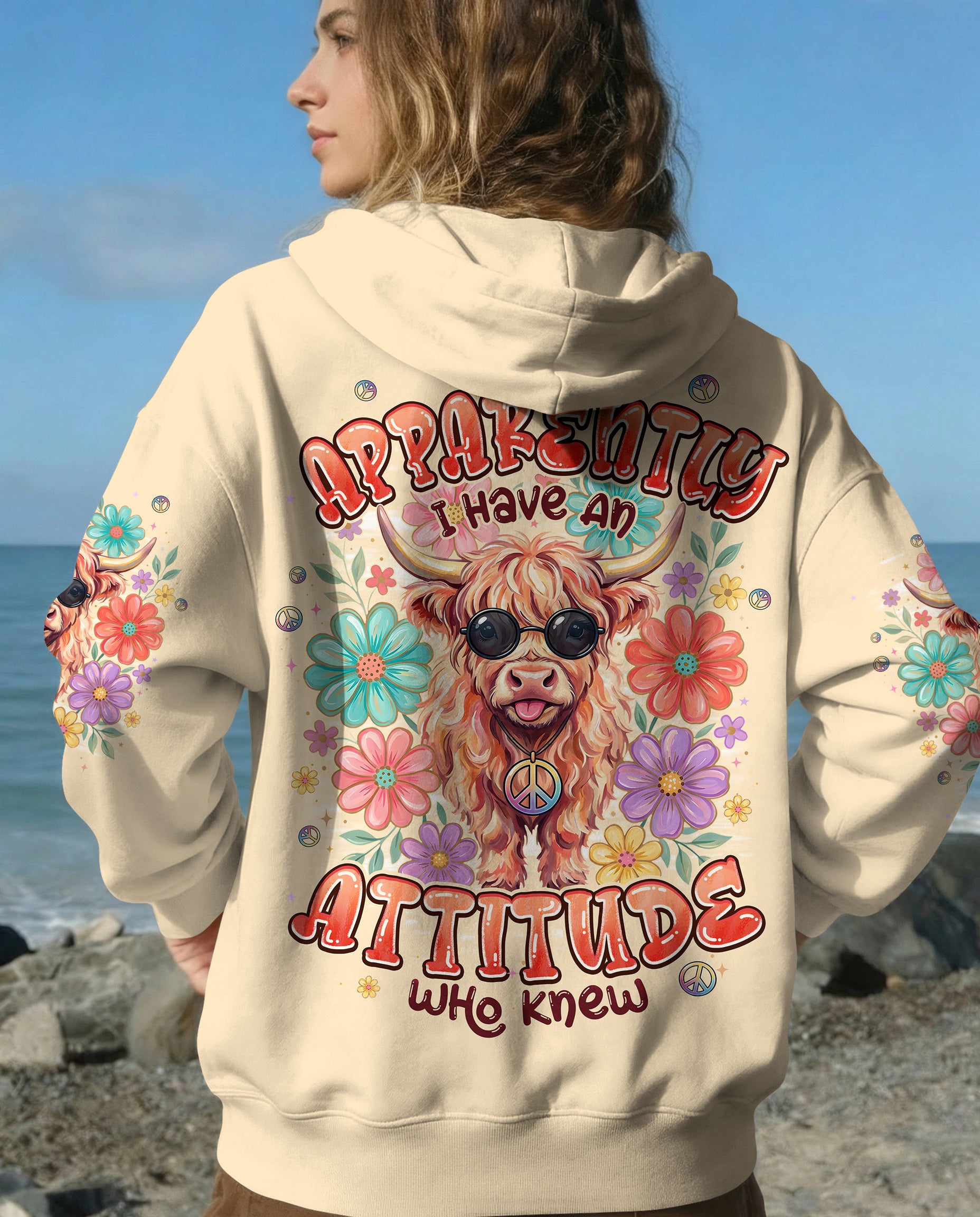 APPARENTLY I HAVE AN ATTITUDE WHO KNEW COW ALL OVER PRINT - TYPQ1004261
