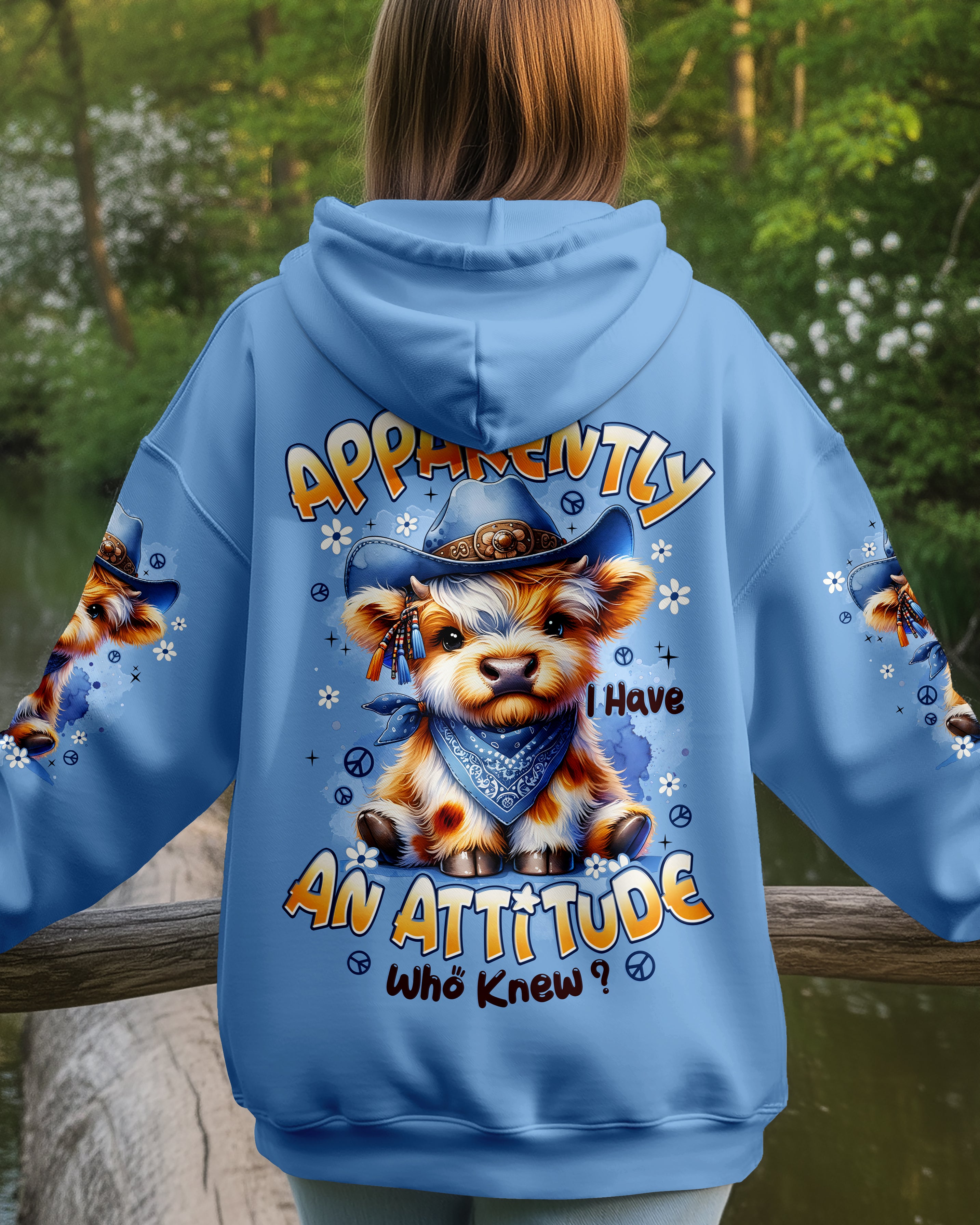 APPARENTLY I HAVE AN ATTITUDE WHO KNEW COW ALL OVER PRINT - TYPQ1112251