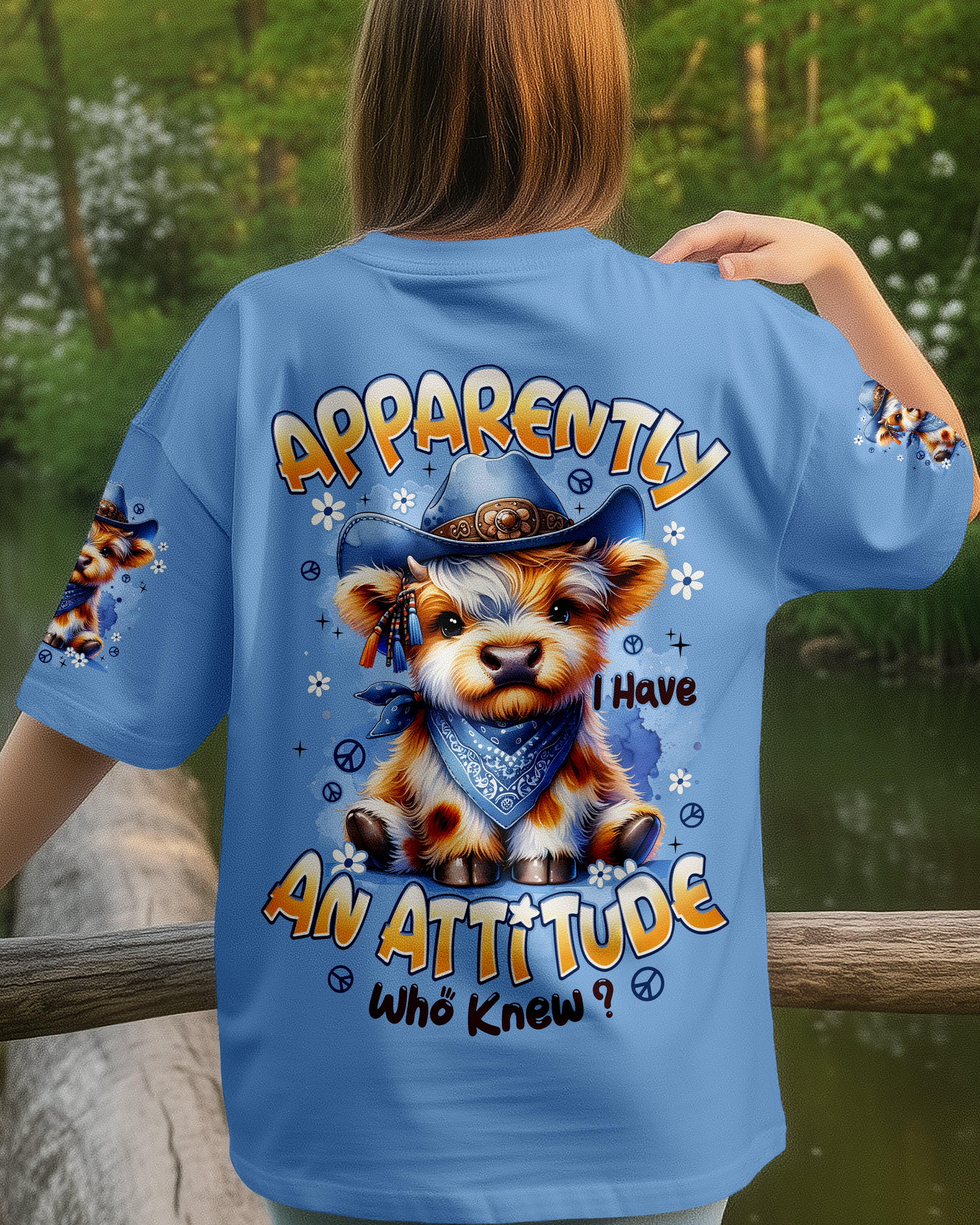 APPARENTLY I HAVE AN ATTITUDE WHO KNEW COW ALL OVER PRINT - TYPQ1112251