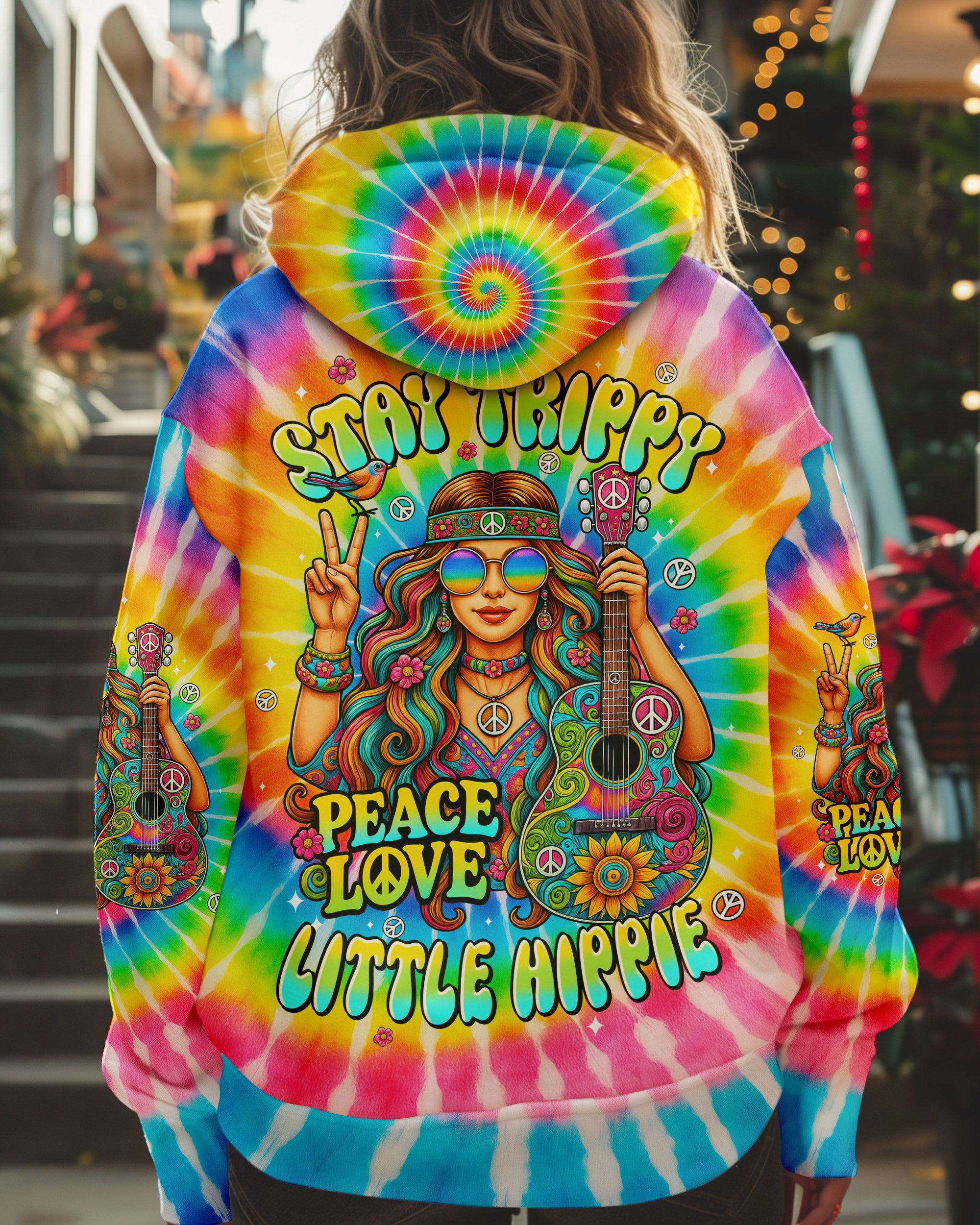 STAY TRIPPY LITTLE HIPPIE TIE DYE ALL OVER PRINT - TYPQ1306251