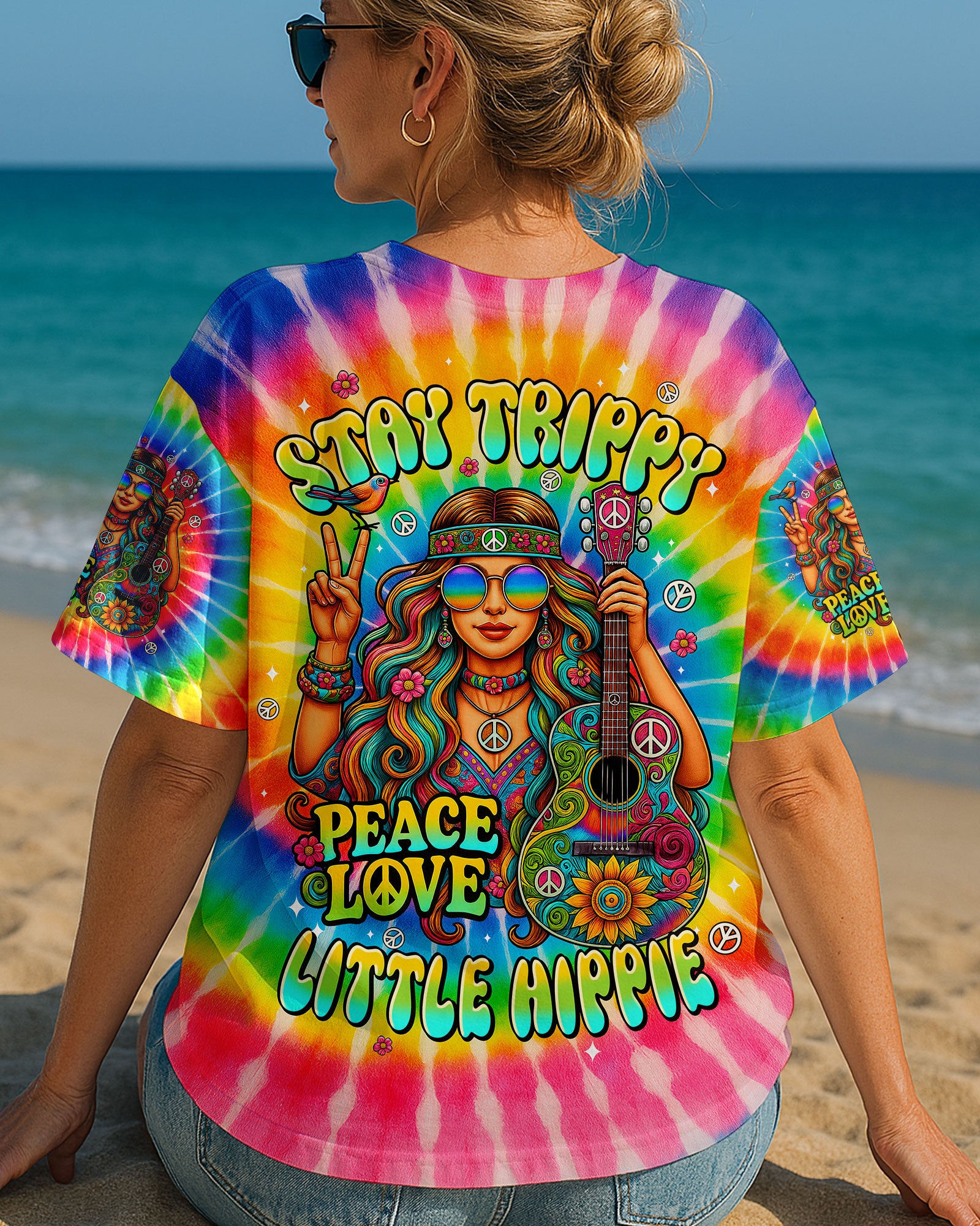 STAY TRIPPY LITTLE HIPPIE TIE DYE ALL OVER PRINT - TYPQ1306251