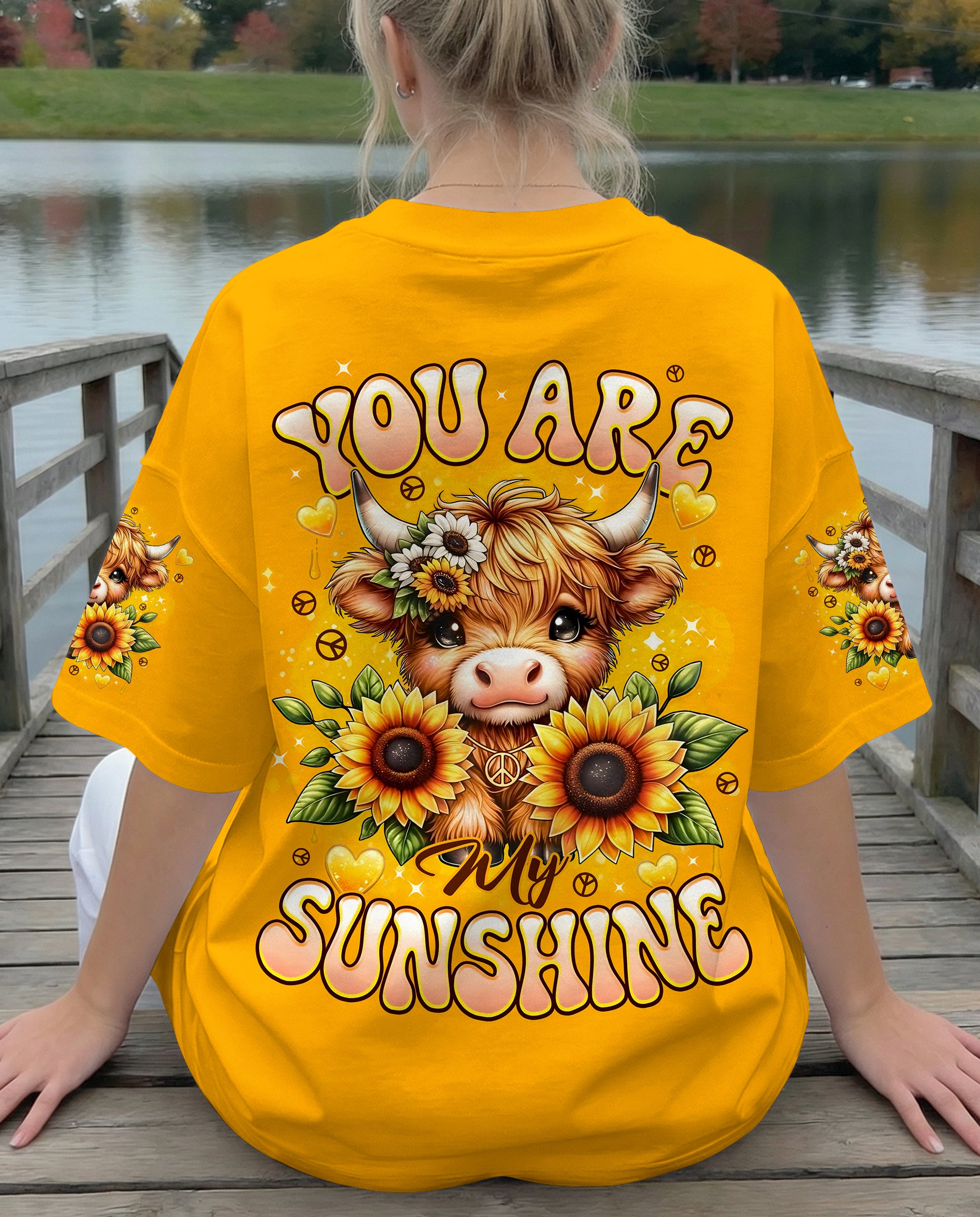 YOU ARE MY SUNSHINE SUNFLOWER COW ALL OVER PRINT - TYPQ1312252