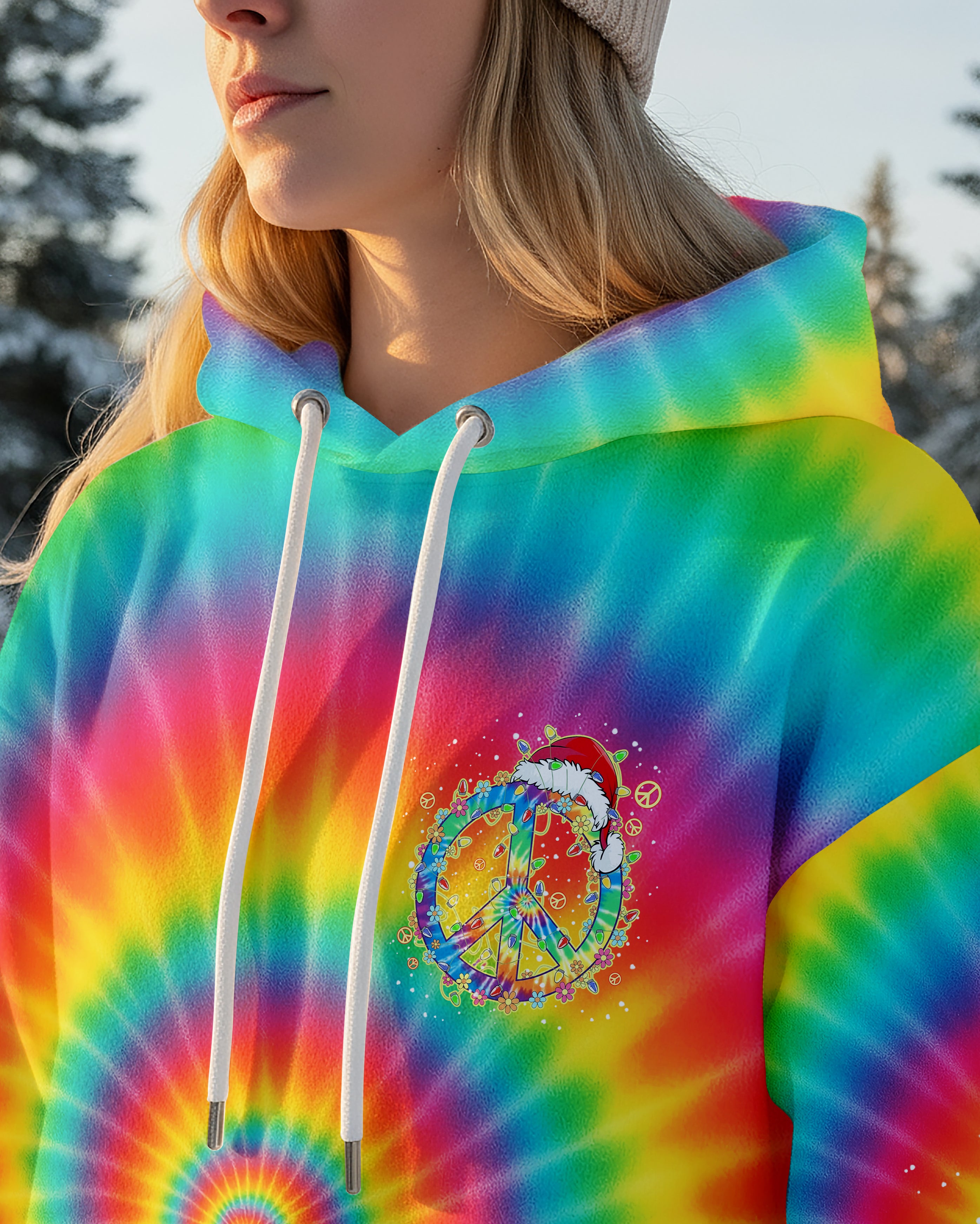 IMAGINE ALL THE PEOPLE LIVING LIFE IN PEACE CHRISTMAS TIE DYE ALL OVER PRINT - TYPQ1411251