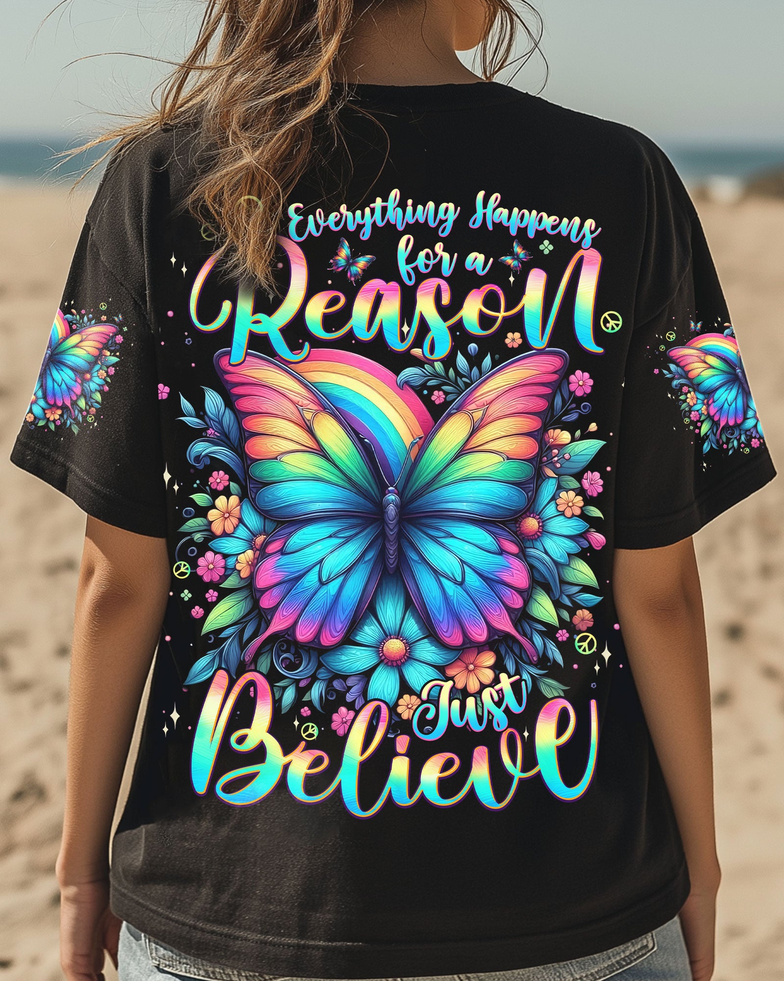 JUST BELIEVE BUTTERFLY ALL OVER PRINT - TYPQ1707252