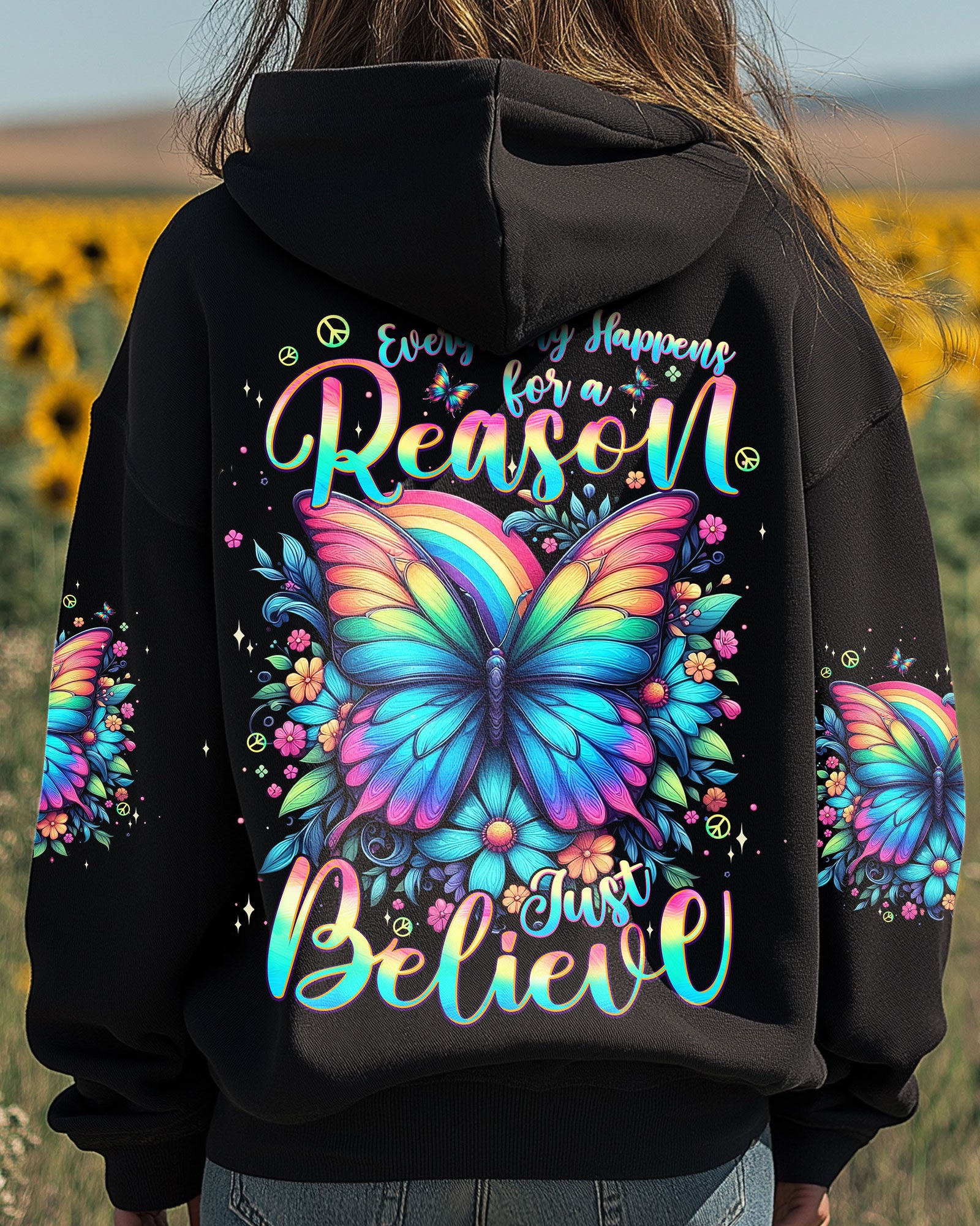 JUST BELIEVE BUTTERFLY ALL OVER PRINT - TYPQ1707252