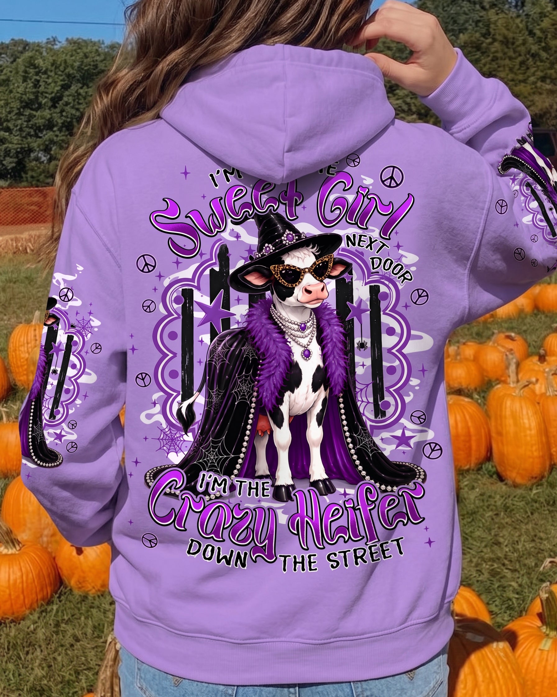I'M THE CRAZY HEIFER HALLOWEEN COW ALL OVER PRINT - TYPQ1707262