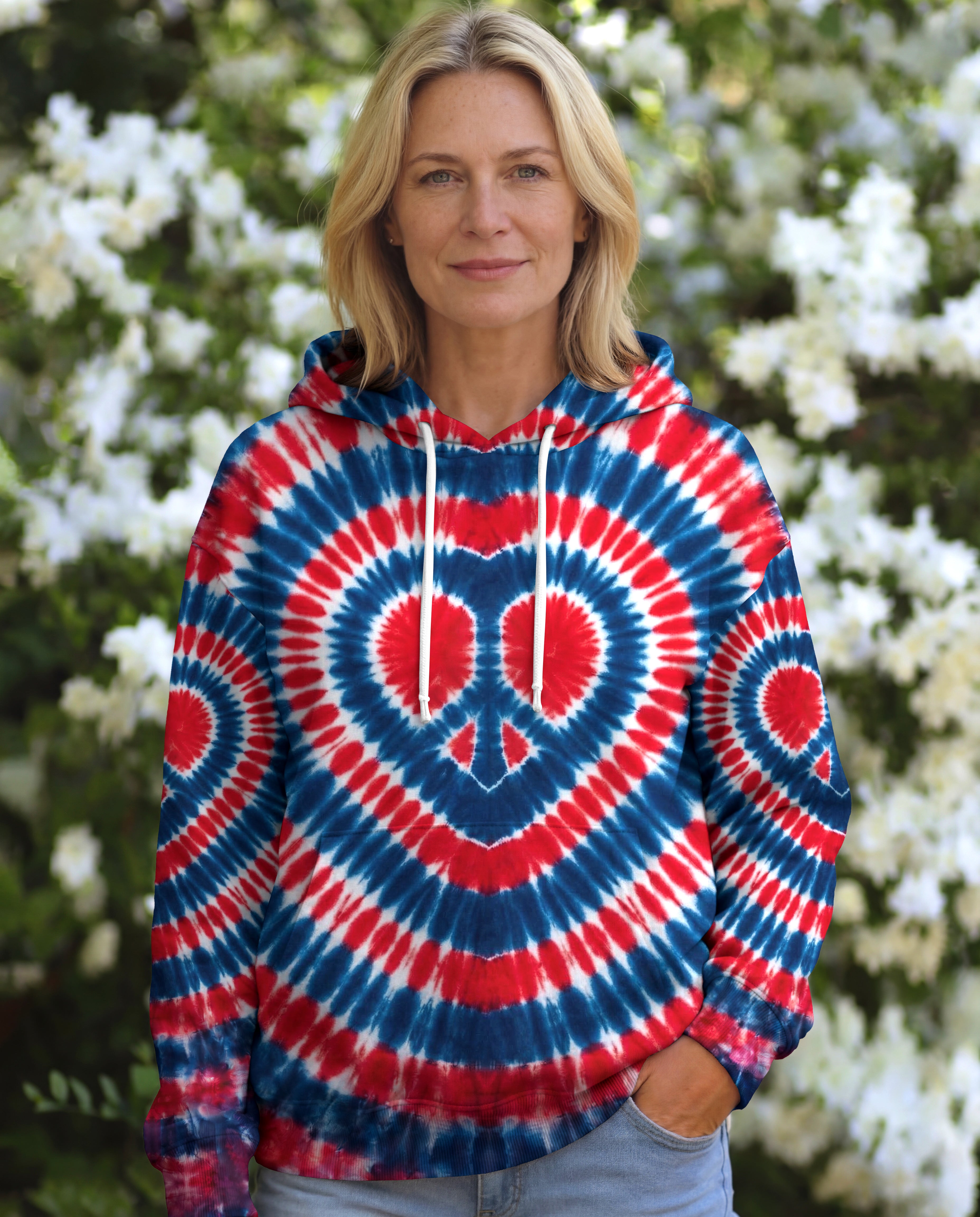 RED WHITE AND BLUE HEART PEACE ALL OVER PRINT - TYPQ1803262