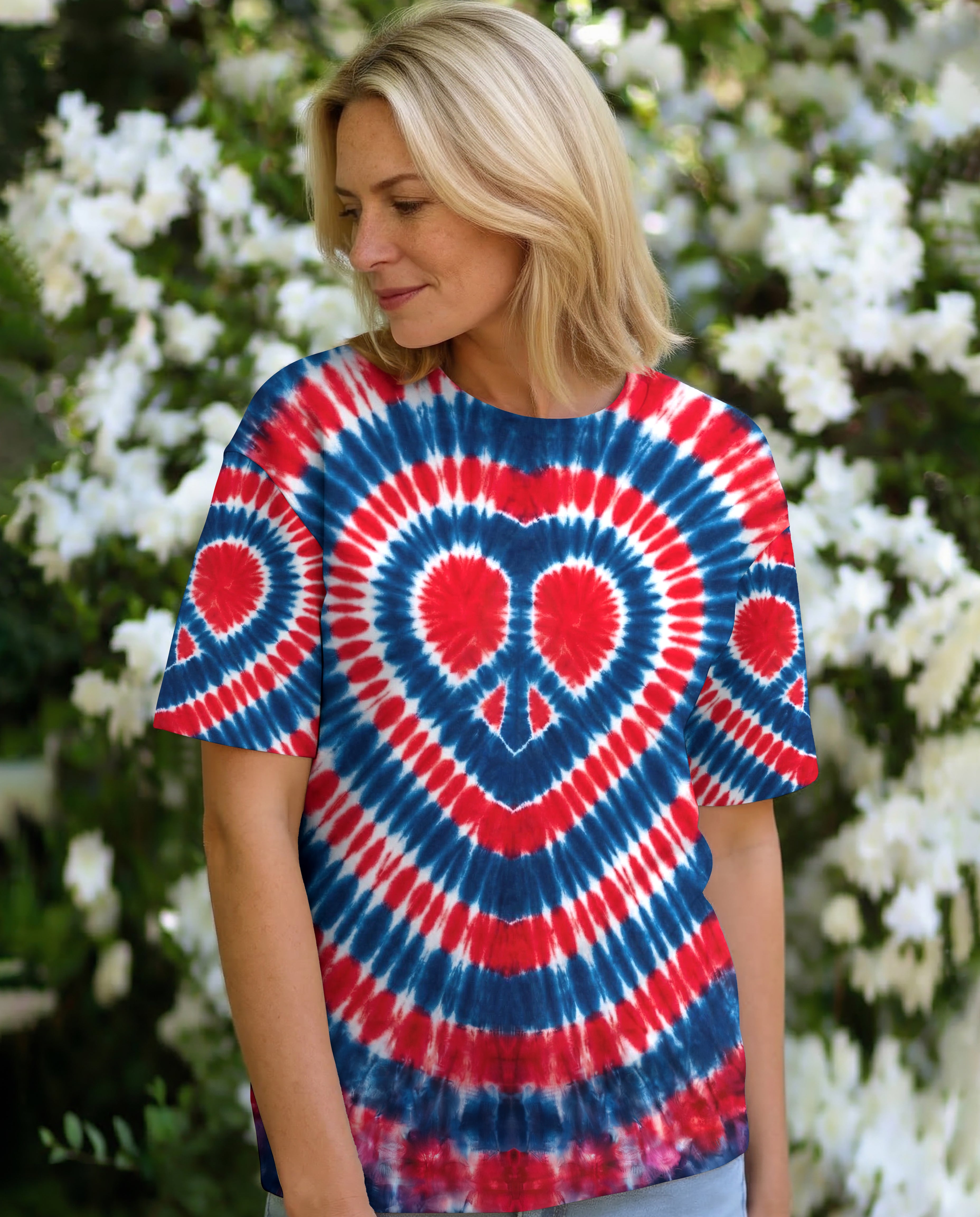 RED WHITE AND BLUE HEART PEACE ALL OVER PRINT - TYPQ1803262