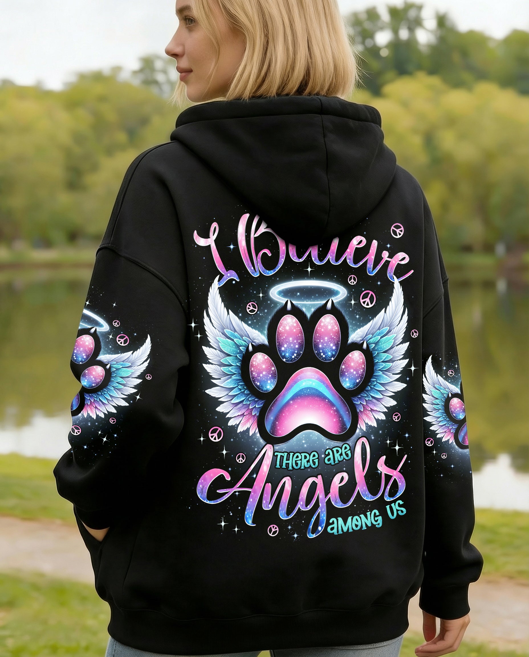 I BELIEVE THERE ARE ANGELS AMONG US PAW ALL OVER PRINT - TYPQ1901262
