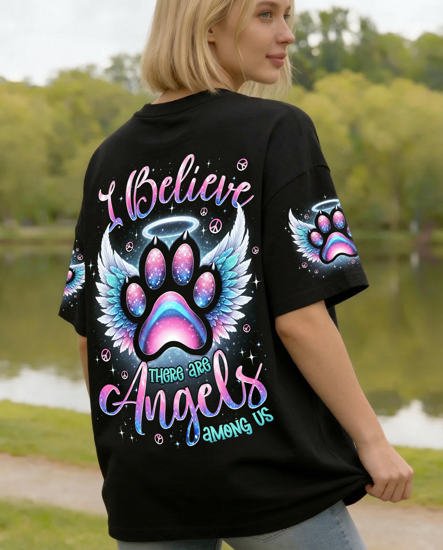 I BELIEVE THERE ARE ANGELS AMONG US PAW ALL OVER PRINT - TYPQ1901262
