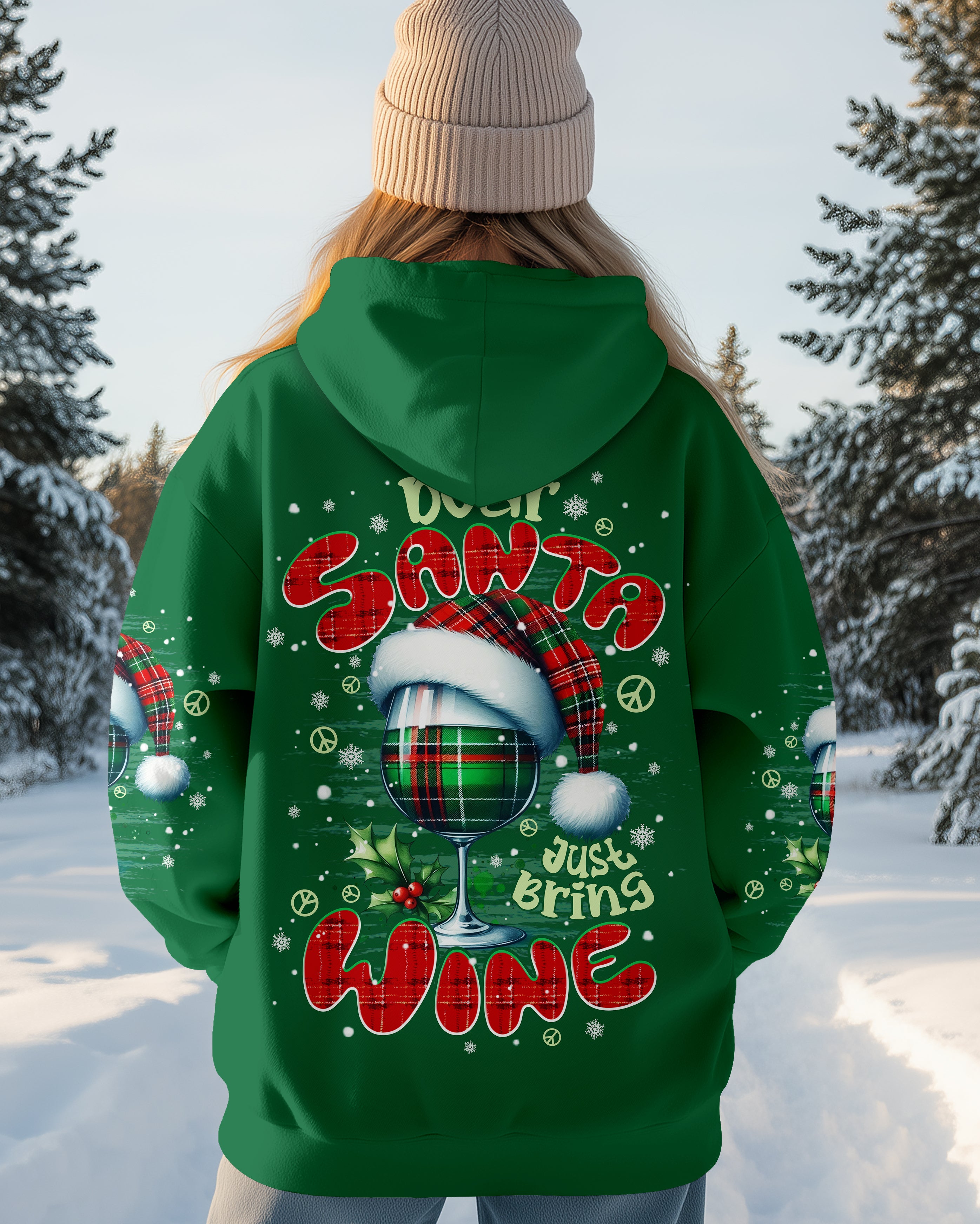 DEAR SANTA JUST BRING WINE CHRISTMAS ALL OVER PRINT - TYPQ1911251