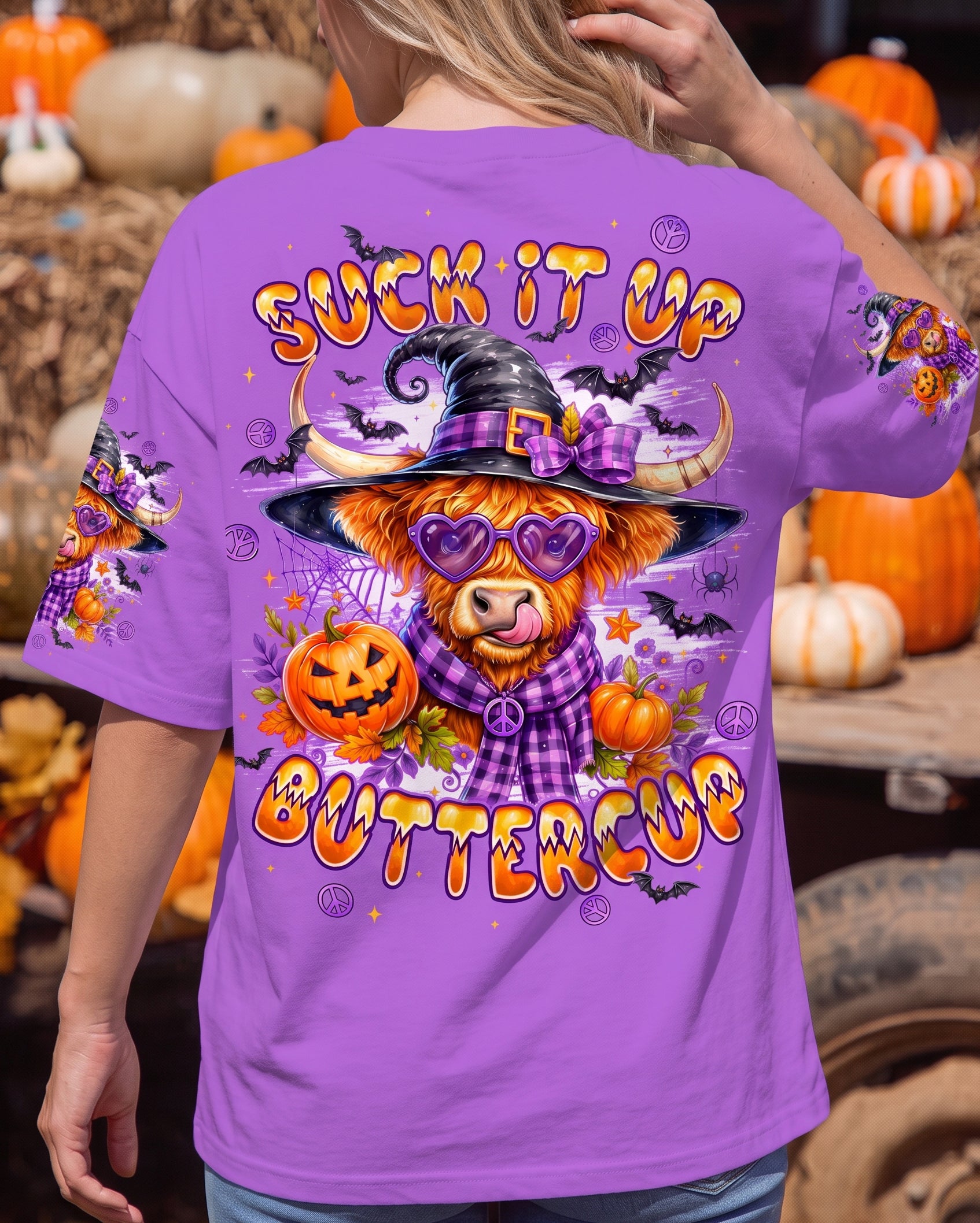 SUCK IT UP BUTTERCUP HALLOWEEN HIGHLAND COW ALL OVER PRINT - TYPQ2007261
