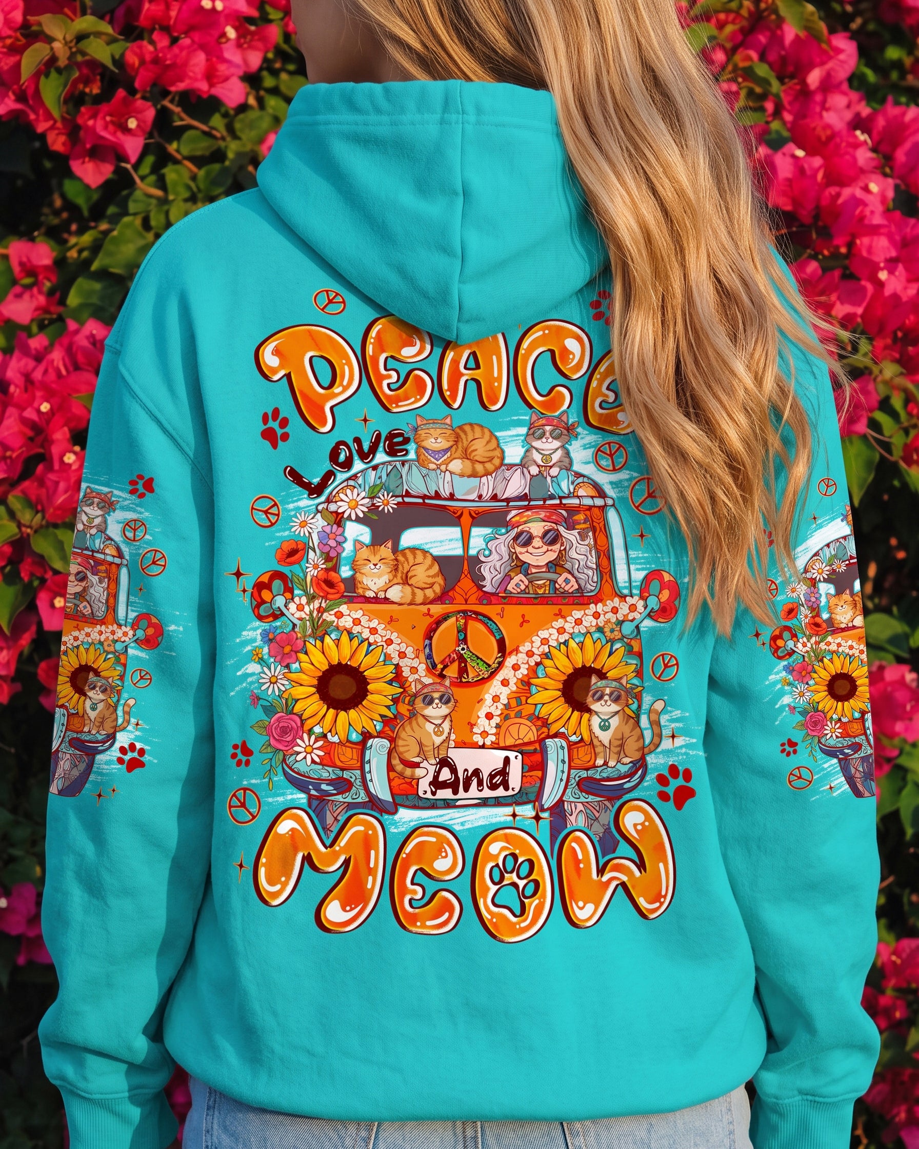 PEACE LOVE AND MEOW ALL OVER PRINT - TYPQ2107261