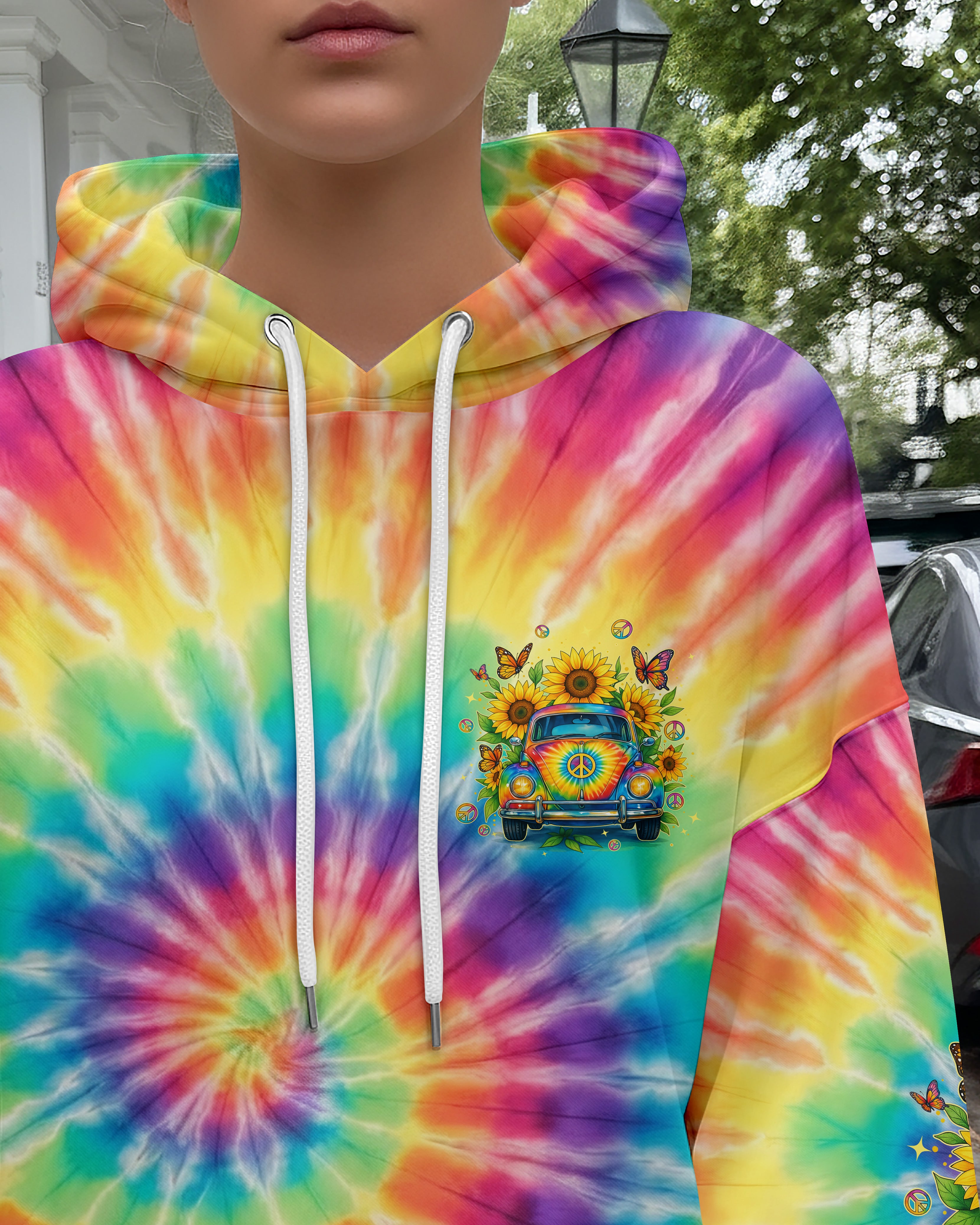 RUNNING AGAINST THE WIND CAR TIE DYE ALL OVER PRINT - TYPQ2111251
