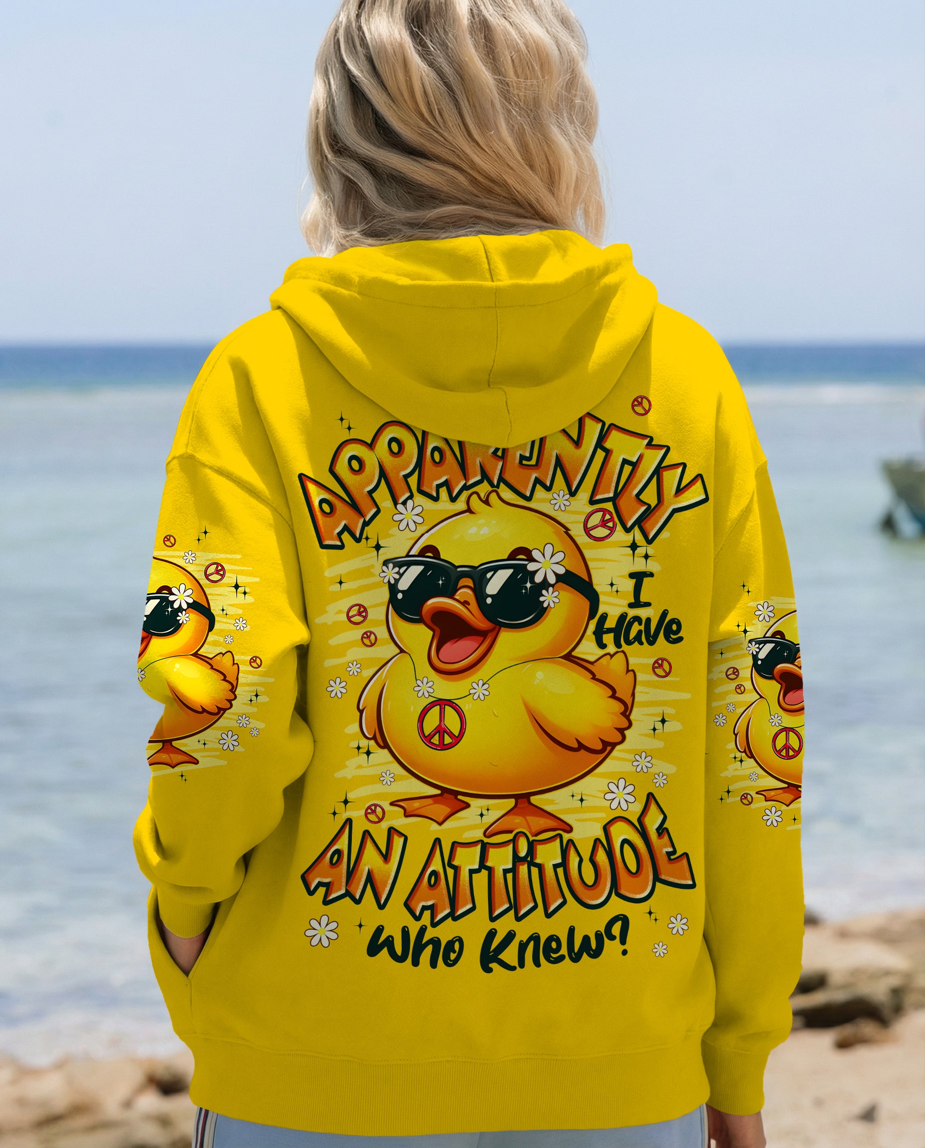 APPARENTLY I HAVE AN ATTITUDE WHO KNEW DUCK ALL OVER PRINT - TYPQ2302261