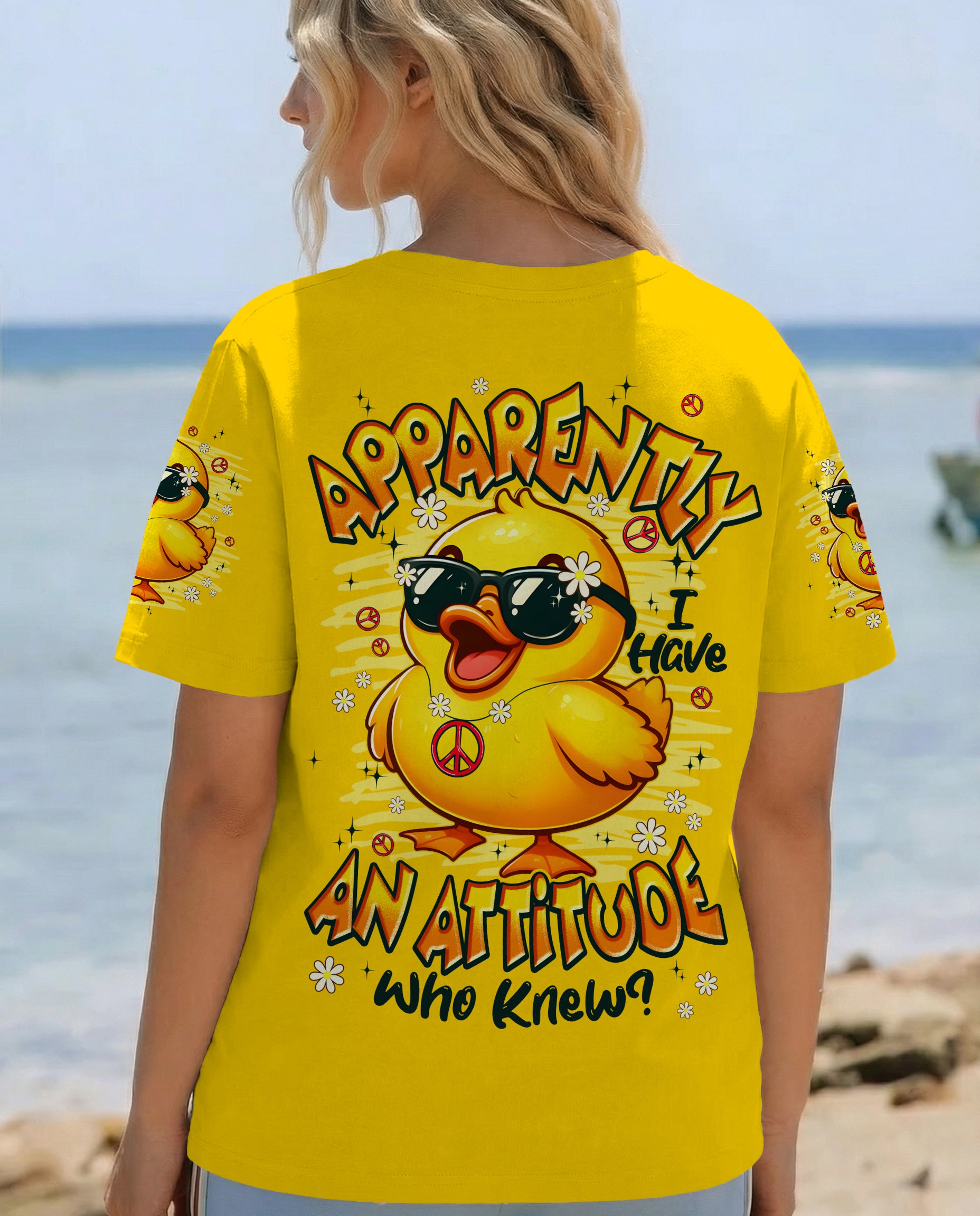 APPARENTLY I HAVE AN ATTITUDE WHO KNEW DUCK ALL OVER PRINT - TYPQ2302261