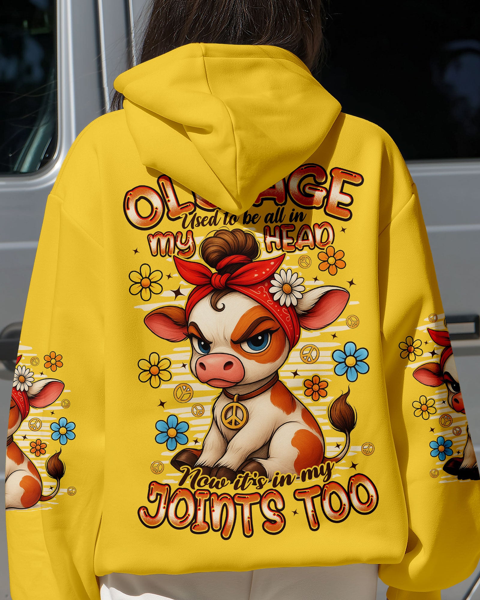 OLD AGE USED TO BE ALL IN MY HEAD COW ALL OVER PRINT - TYPQ2309253