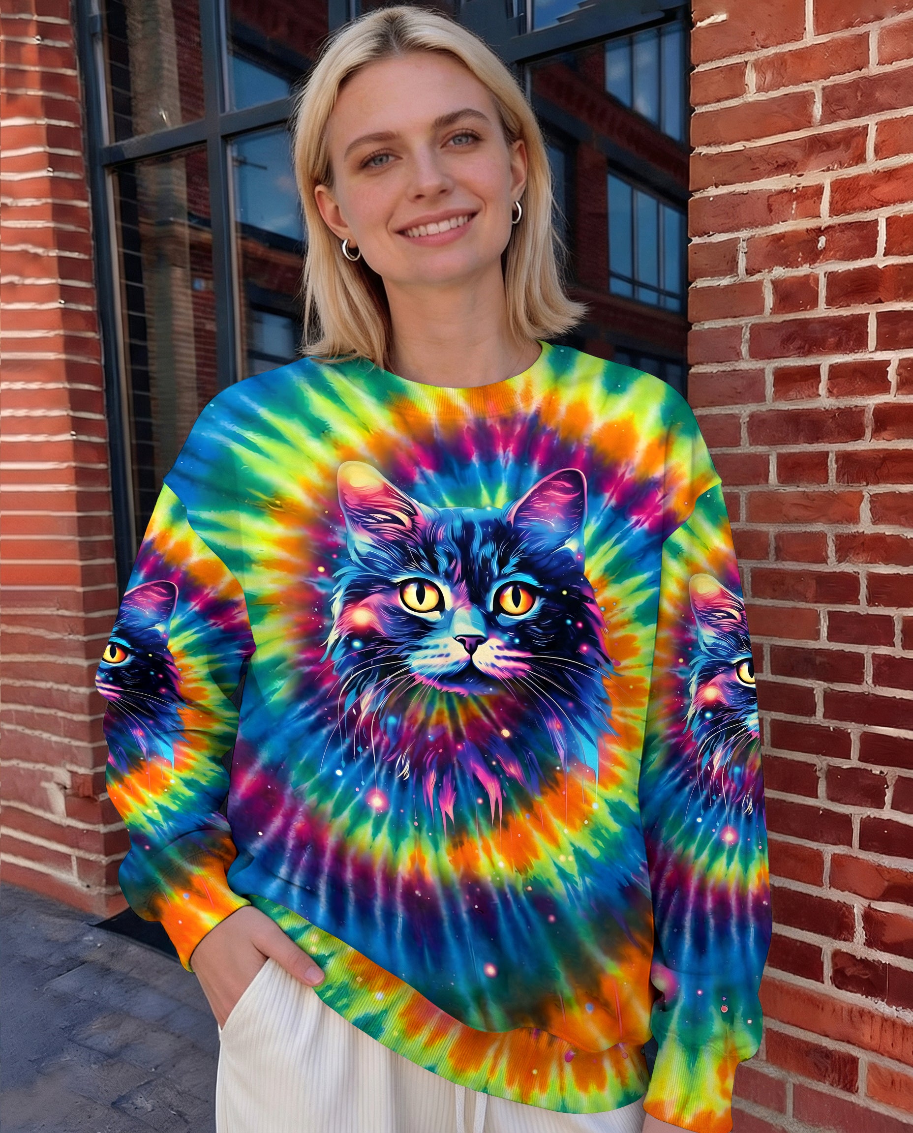 COLORFUL CAT ALL OVER PRINT - TYPQ2402262