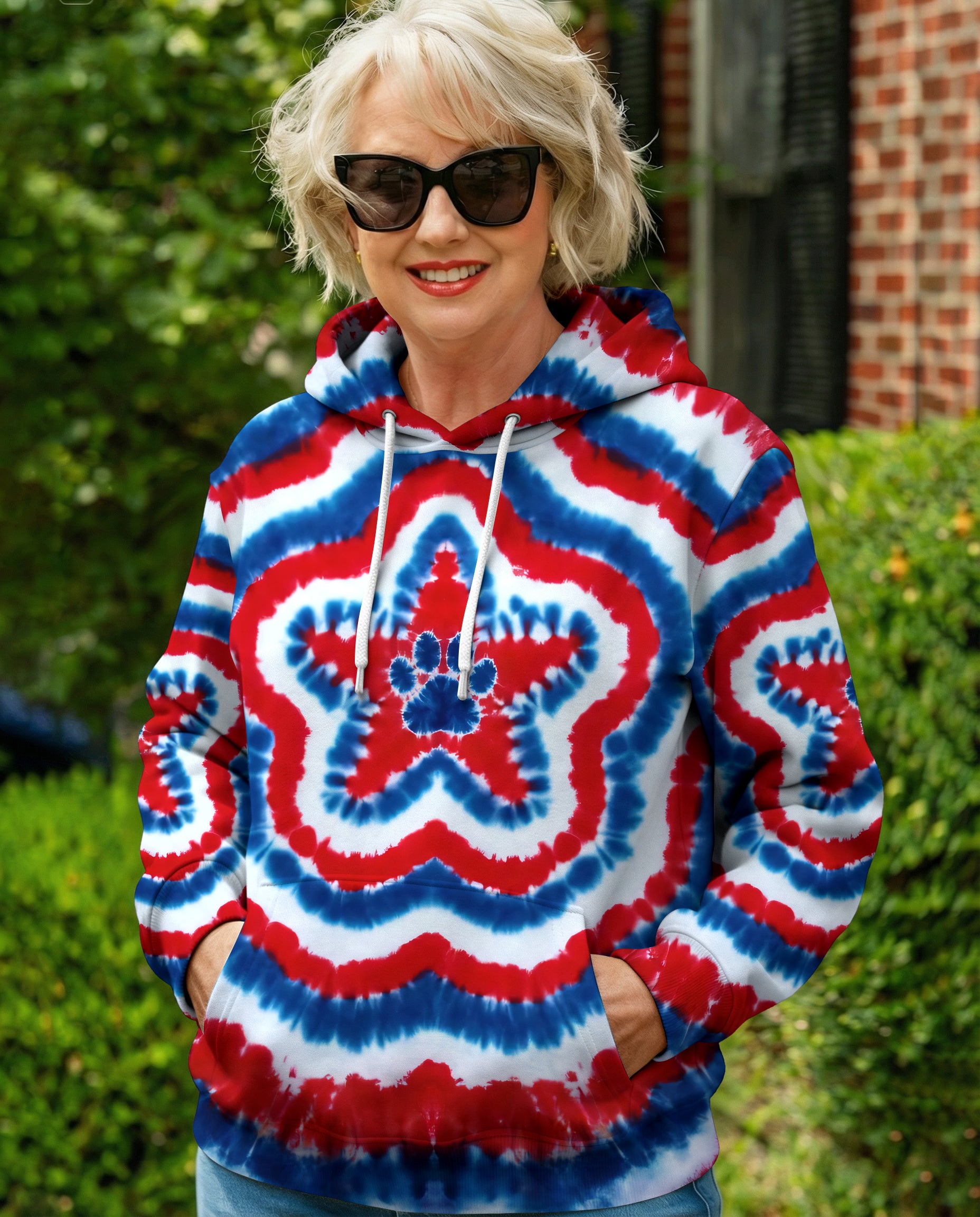 RED WHITE AND BLUE PAW STAR ALL OVER PRINT - TYPQ2403262