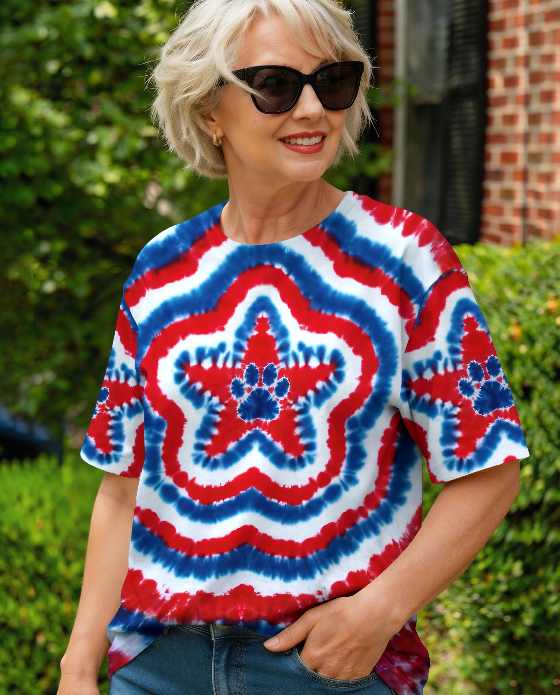 RED WHITE AND BLUE PAW STAR ALL OVER PRINT - TYPQ2403262