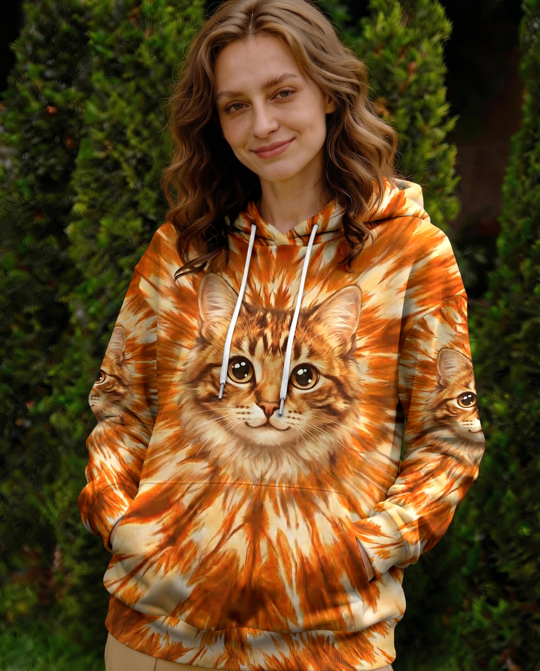 ORANGE AURA CAT ALL OVER PRINT - TYPQ2602262