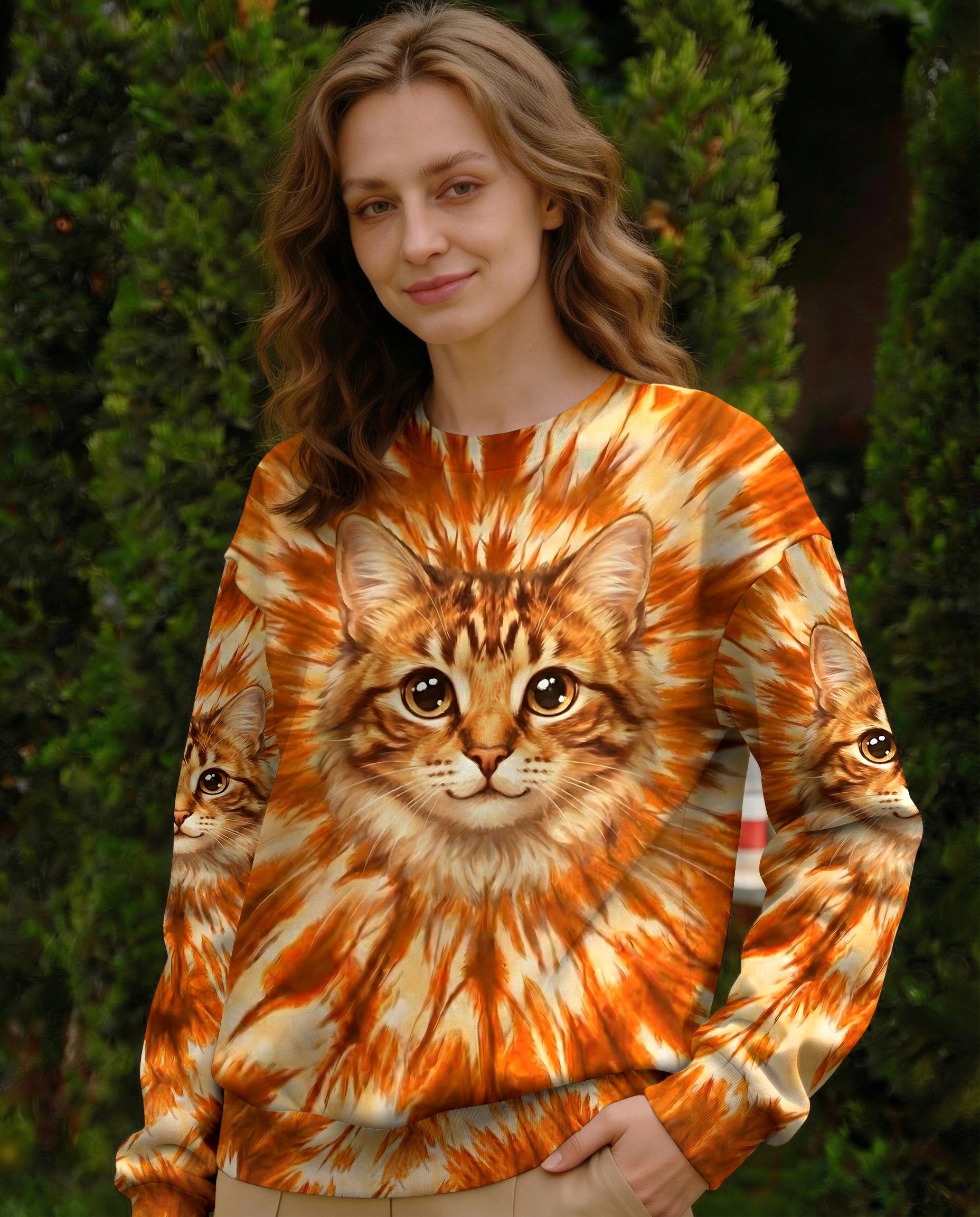 ORANGE AURA CAT ALL OVER PRINT - TYPQ2602262
