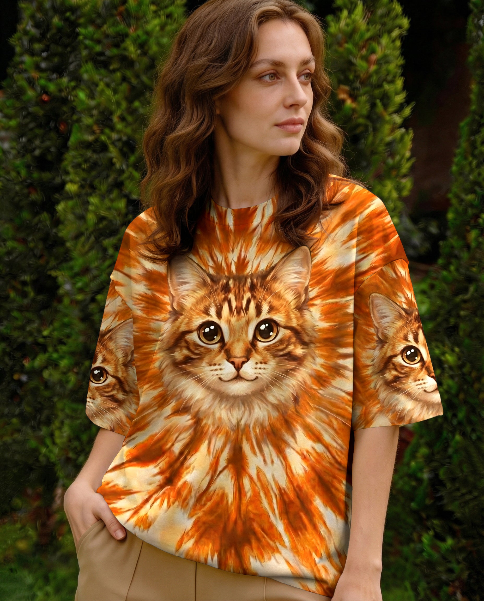 ORANGE AURA CAT ALL OVER PRINT - TYPQ2602262