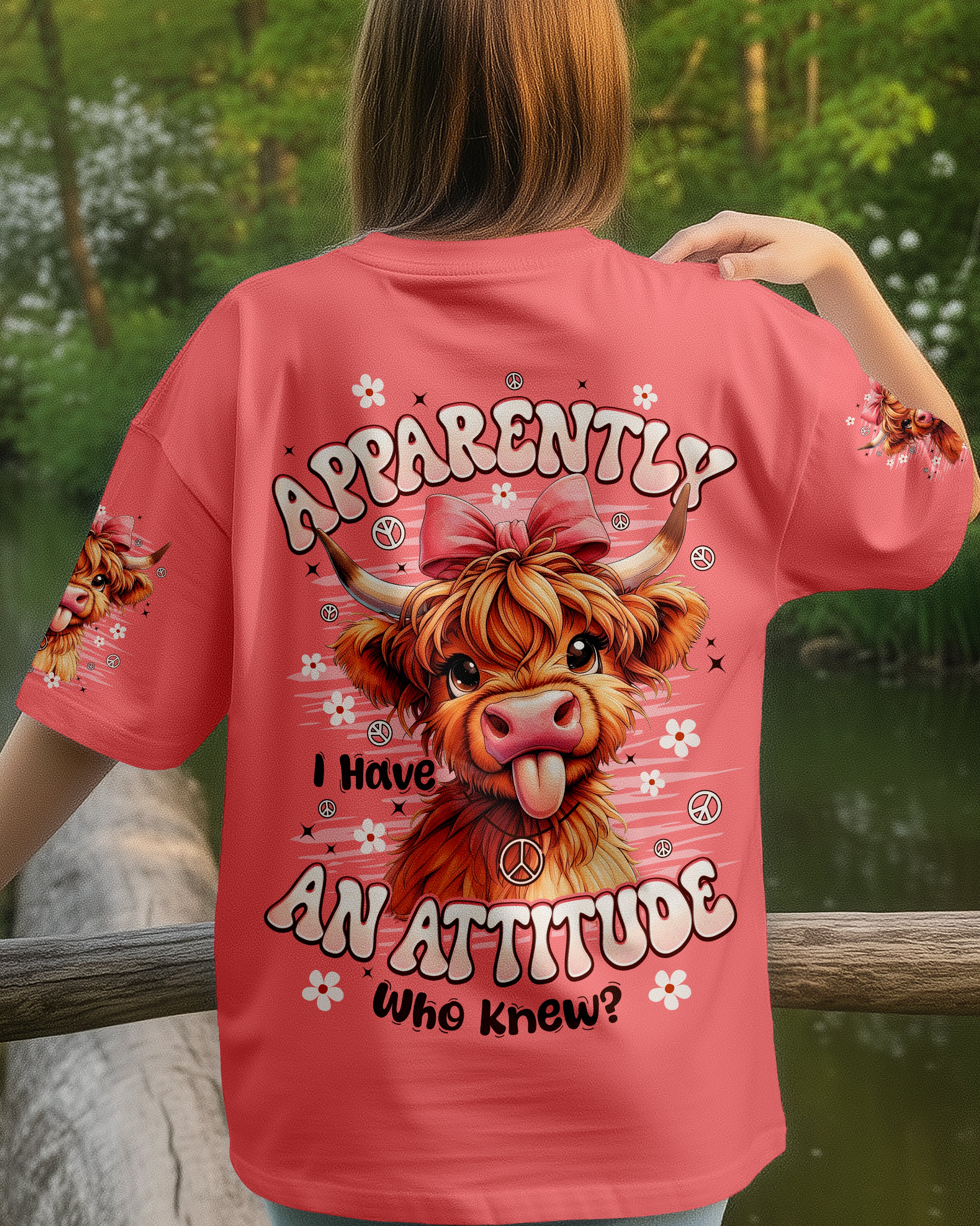 APPARENTLY I HAVE AN ATTITUDE WHO KNEW COW ALL OVER PRINT - TYPQ2611251