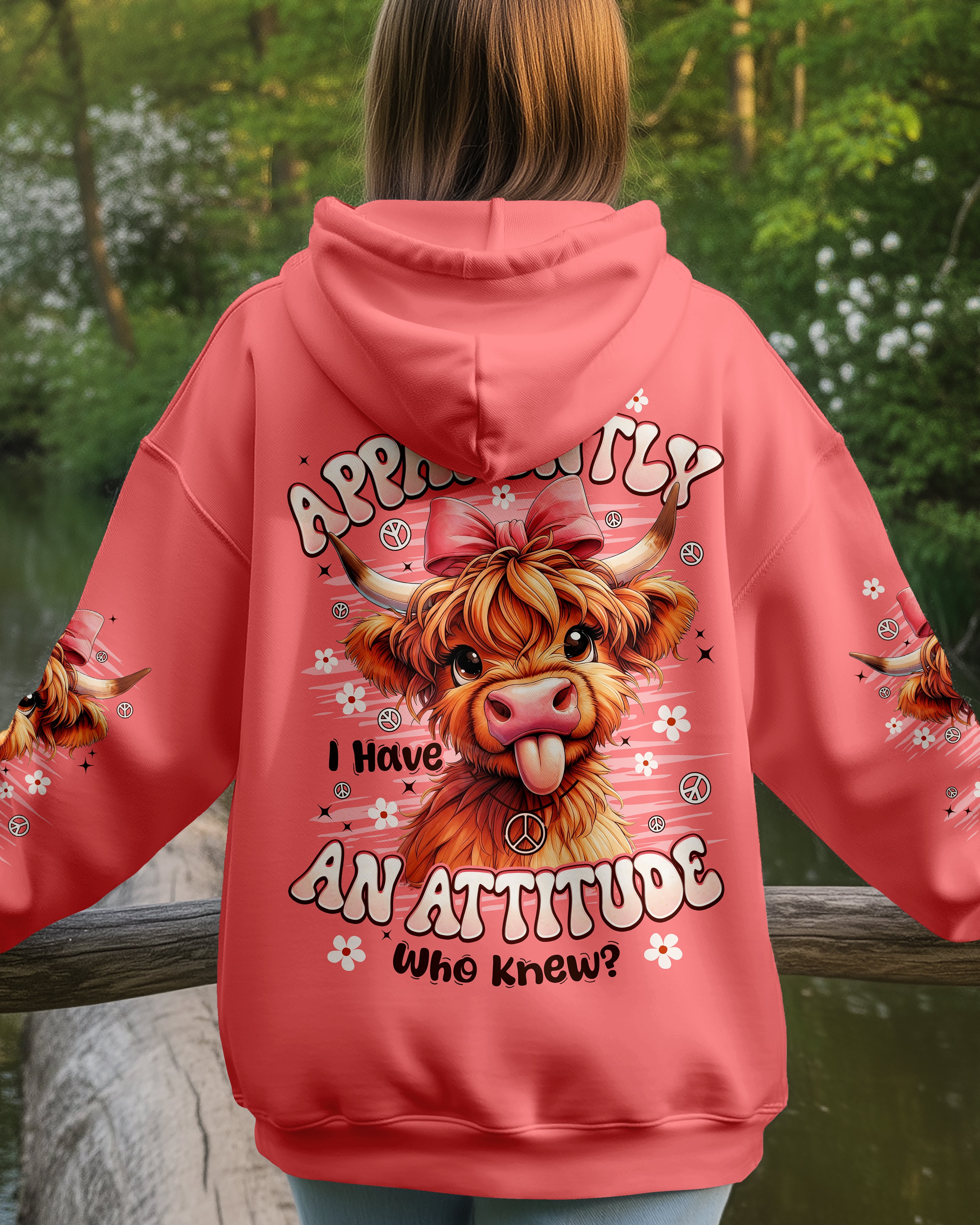 APPARENTLY I HAVE AN ATTITUDE WHO KNEW COW ALL OVER PRINT - TYPQ2611251