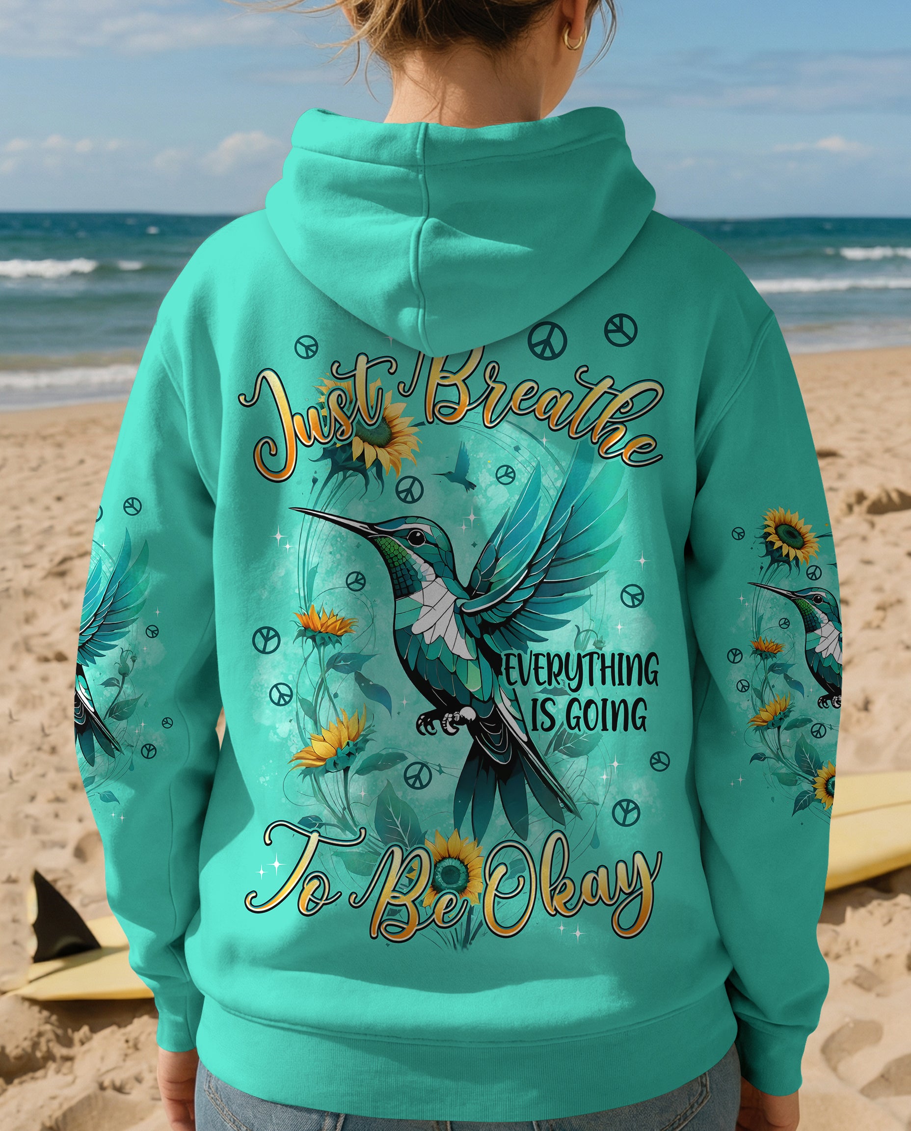 JUST BREATHE HUMMINGBIRD ALL OVER PRINT - TYPQ2702262