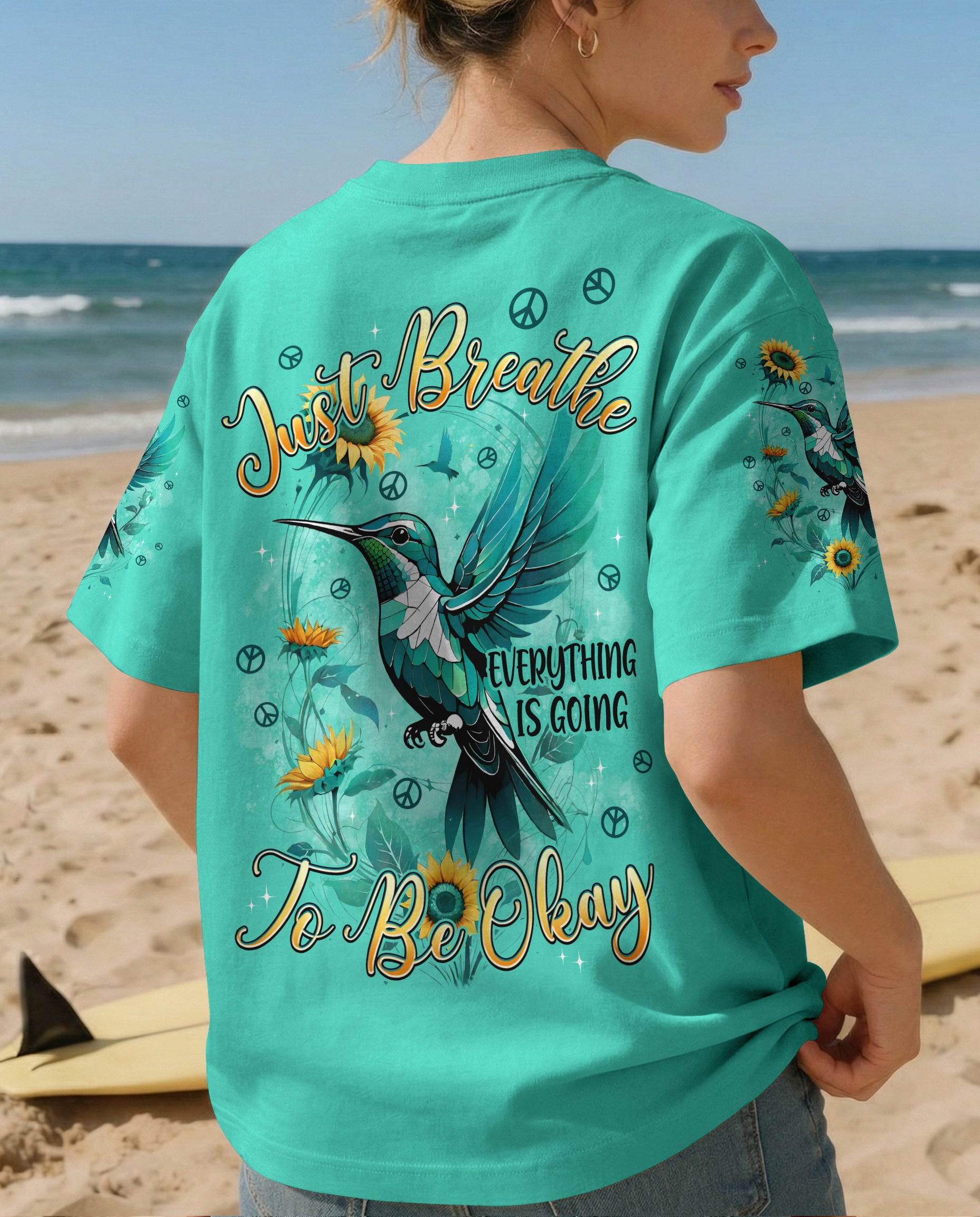 JUST BREATHE HUMMINGBIRD ALL OVER PRINT - TYPQ2702262