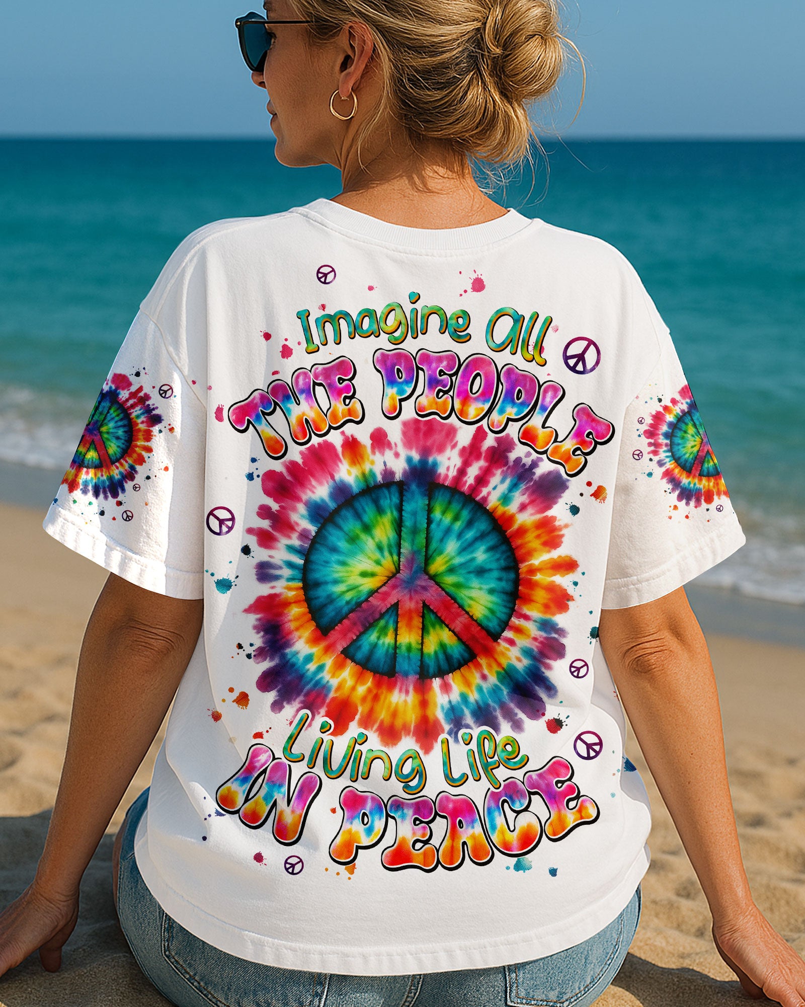 IMAGINE ALL THE PEOPLE LIVING LIFE IN PEACE TIE DYE ALL OVER PRINT - TYPQ2706251