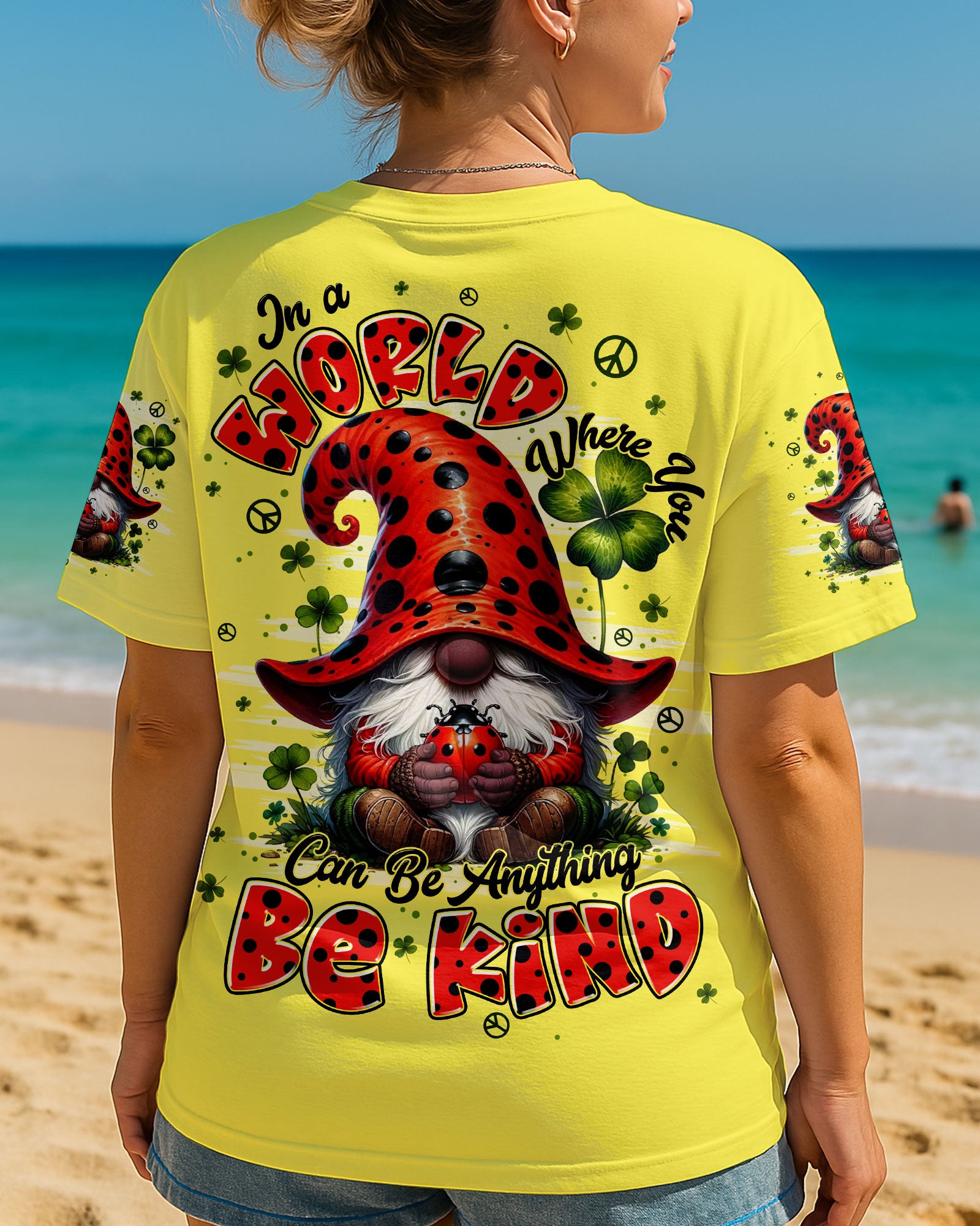 IN A WORLD WHERE YOU CAN BE ANYTHING BE KIND GNOME LADYBUG ALL OVER PRINT - TYPQ2706253