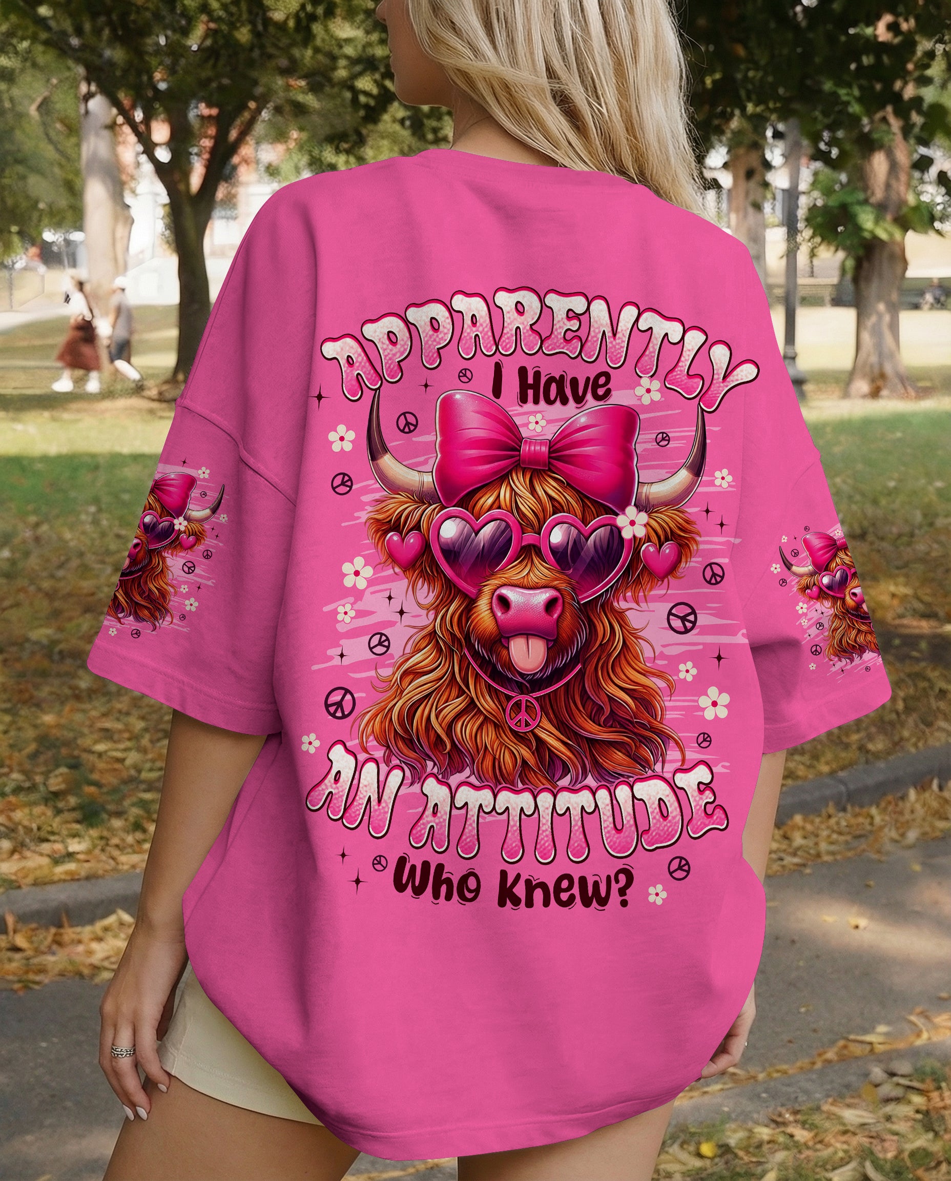 APPARENTLY I HAVE AN ATTITUDE WHO KNEW COW ALL OVER PRINT - TYPQ2712251