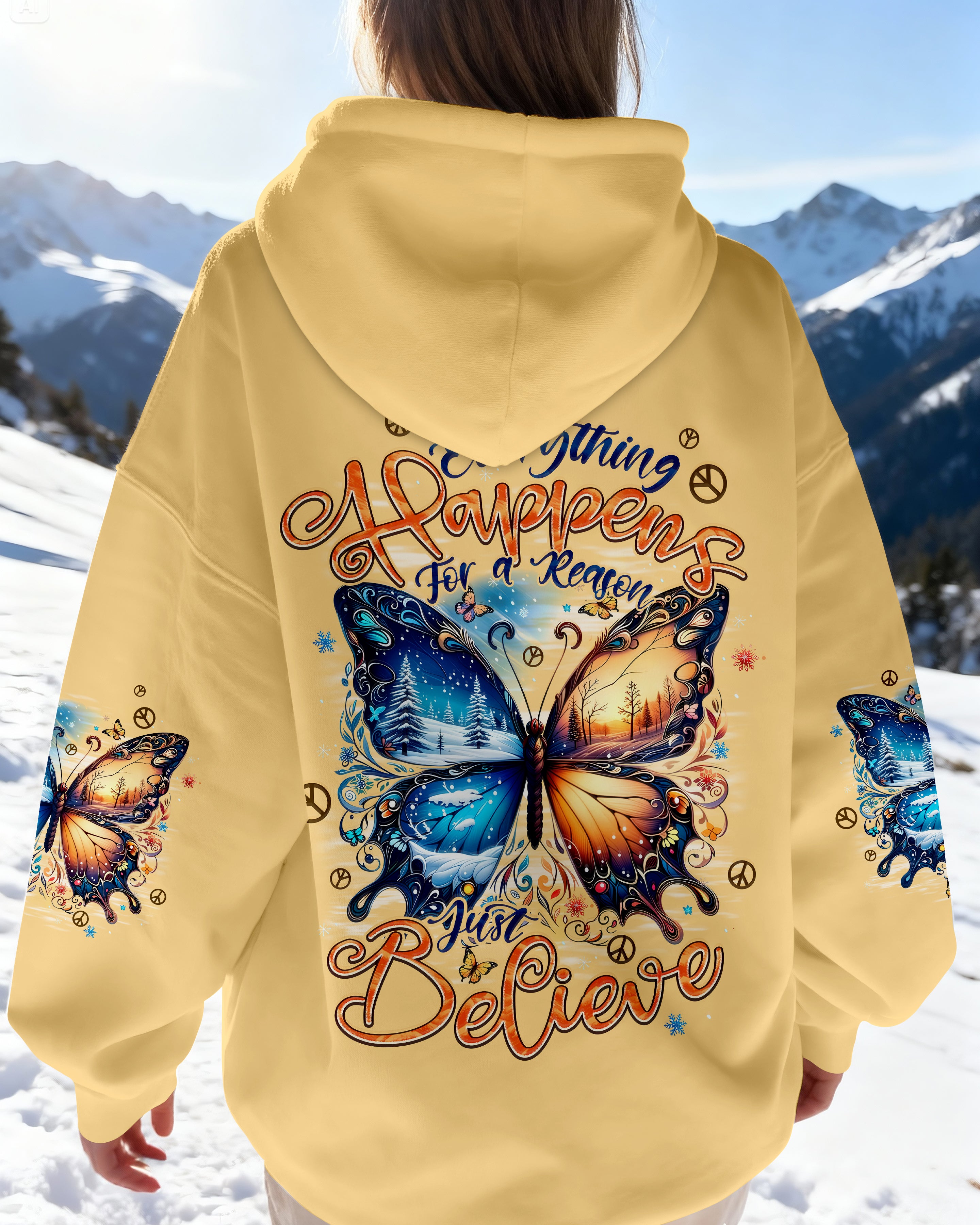 JUST BELIEVE BUTTERFLY ALL OVER PRINT - TYPQ2910251