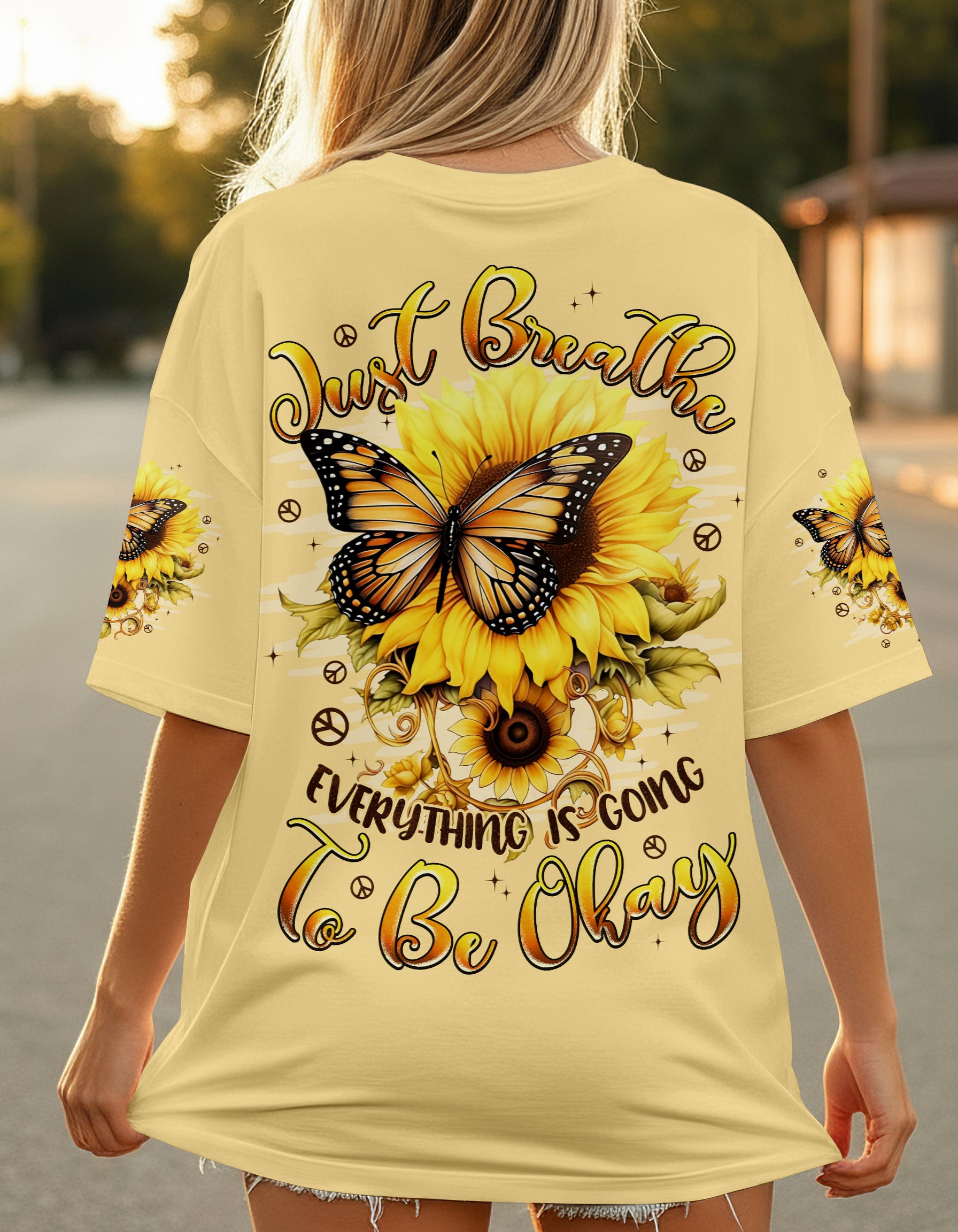 JUST BREATHE BUTTERFLY SUNFLOWER ALL OVER PRINT - TYPQ2911251