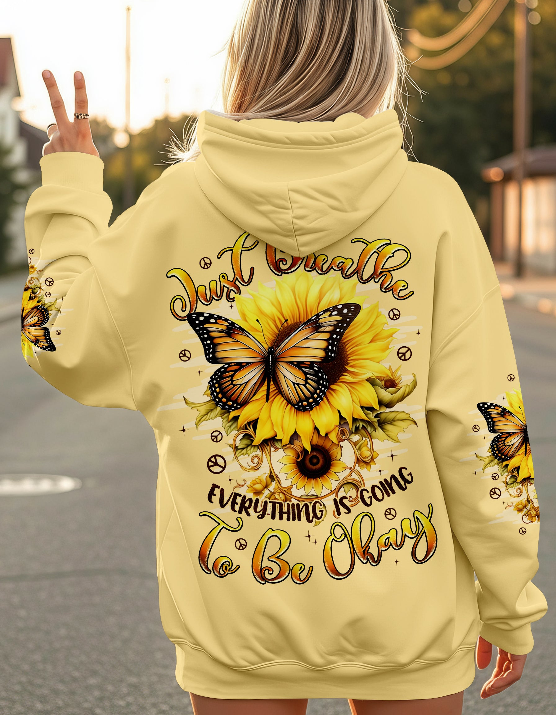 JUST BREATHE BUTTERFLY SUNFLOWER ALL OVER PRINT - TYPQ2911251