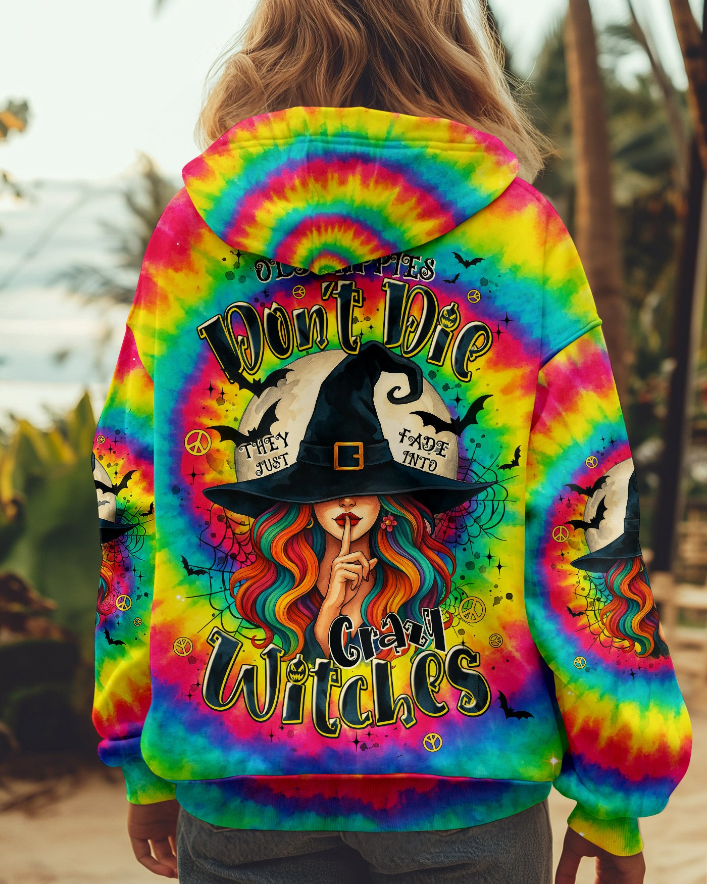OLD HIPPIES WITCH HALLOWEEN TIE DYE ALL OVER PRINT - TYPQ3006251