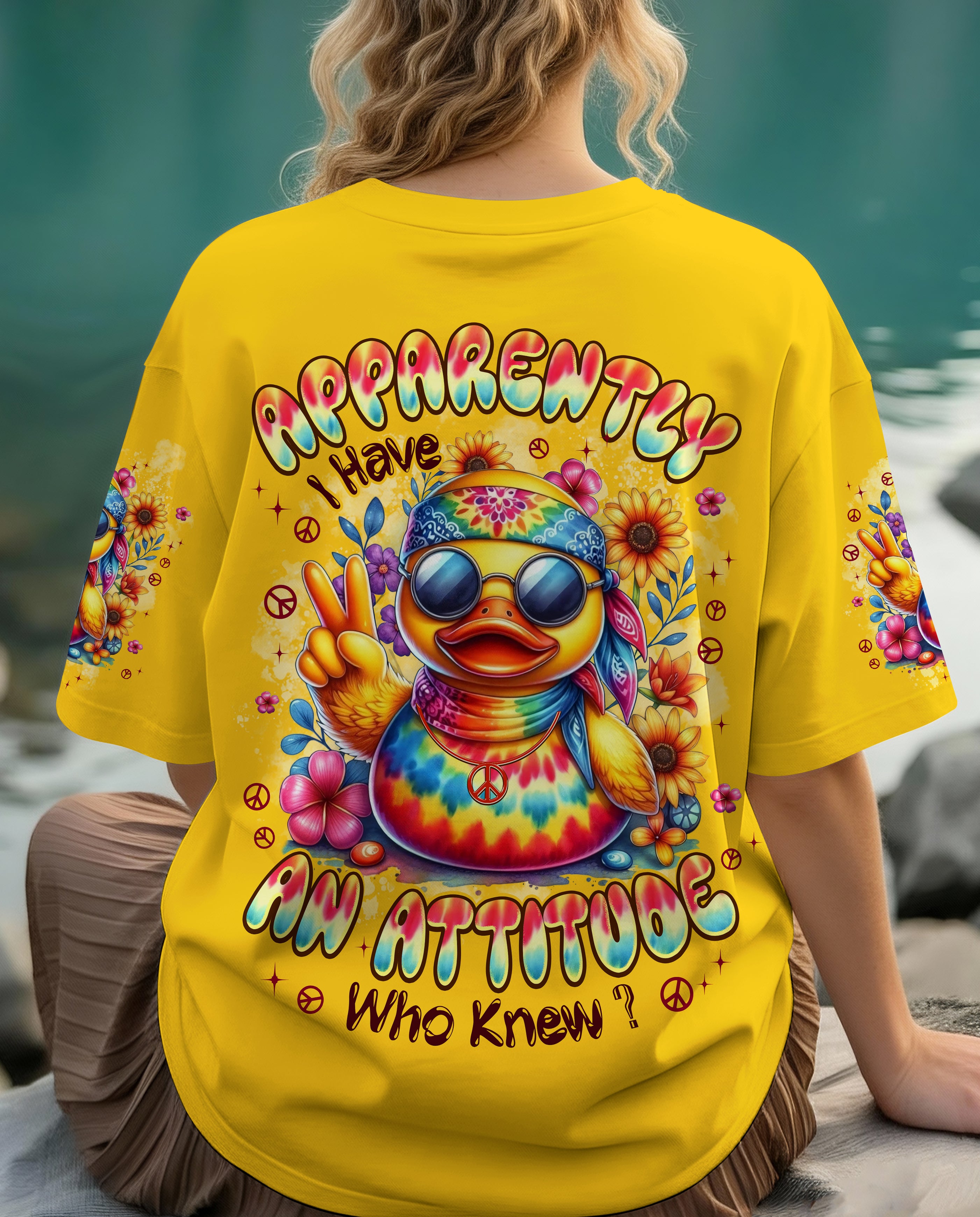 APPARENTLY I HAVE AN ATTITUDE WHO KNEW DUCK ALL OVER PRINT - TYPQ3112252