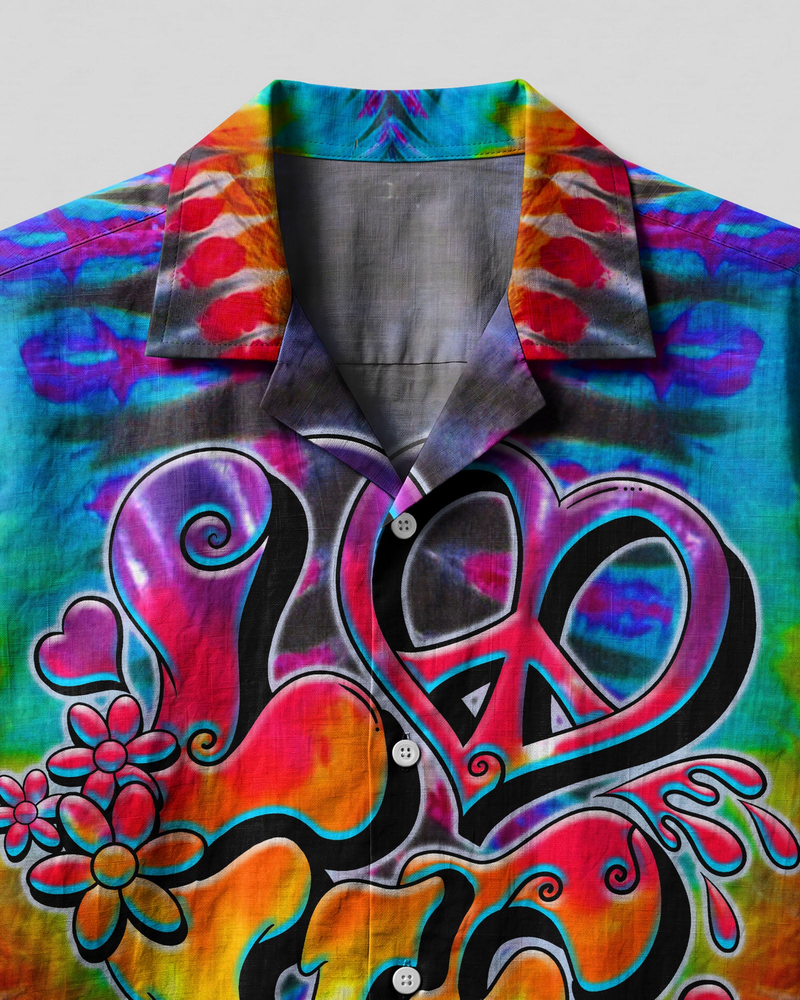 LOVE TIE DYE CAMP SHIRT - TYTM2405231