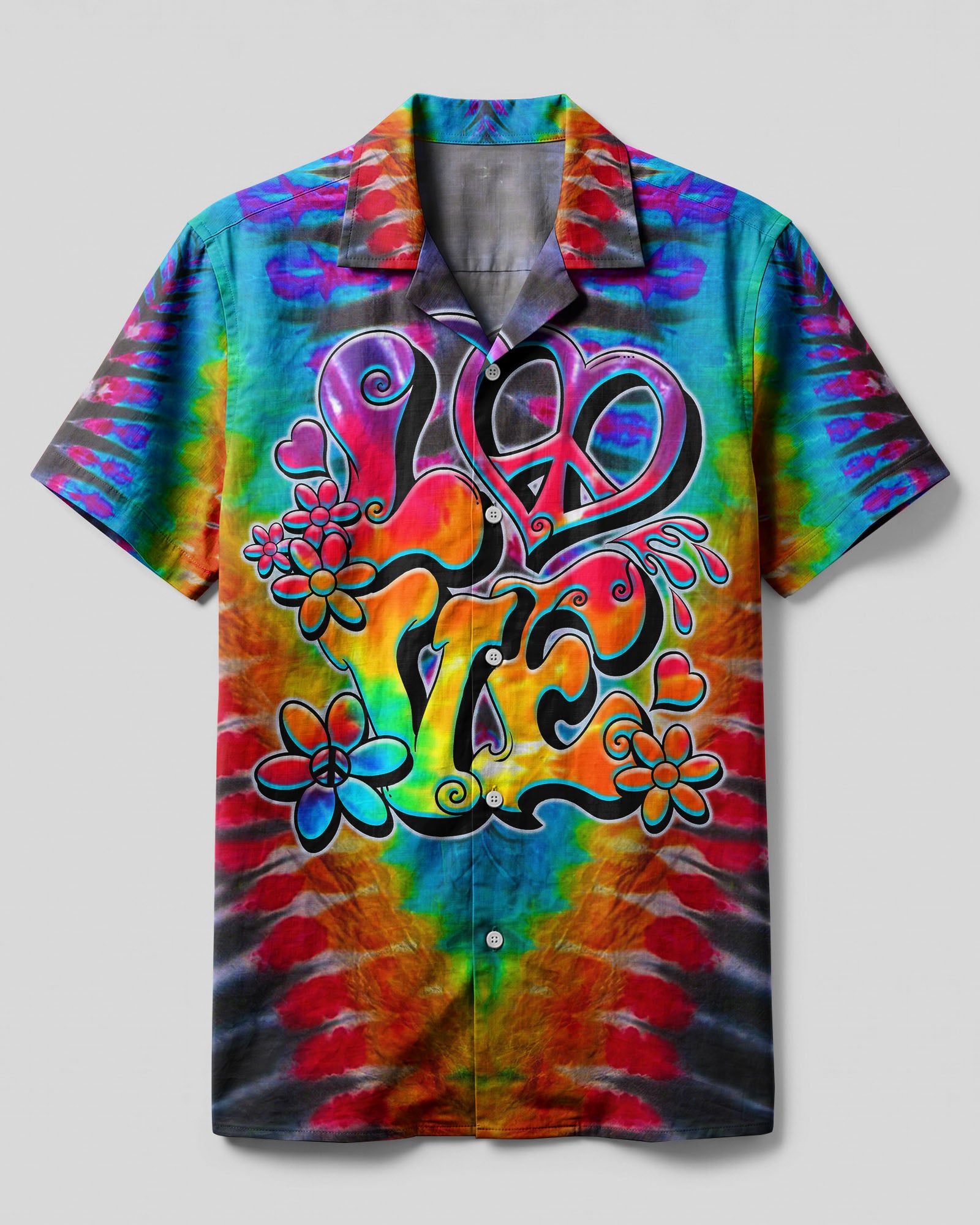 LOVE TIE DYE CAMP SHIRT - TYTM2405231