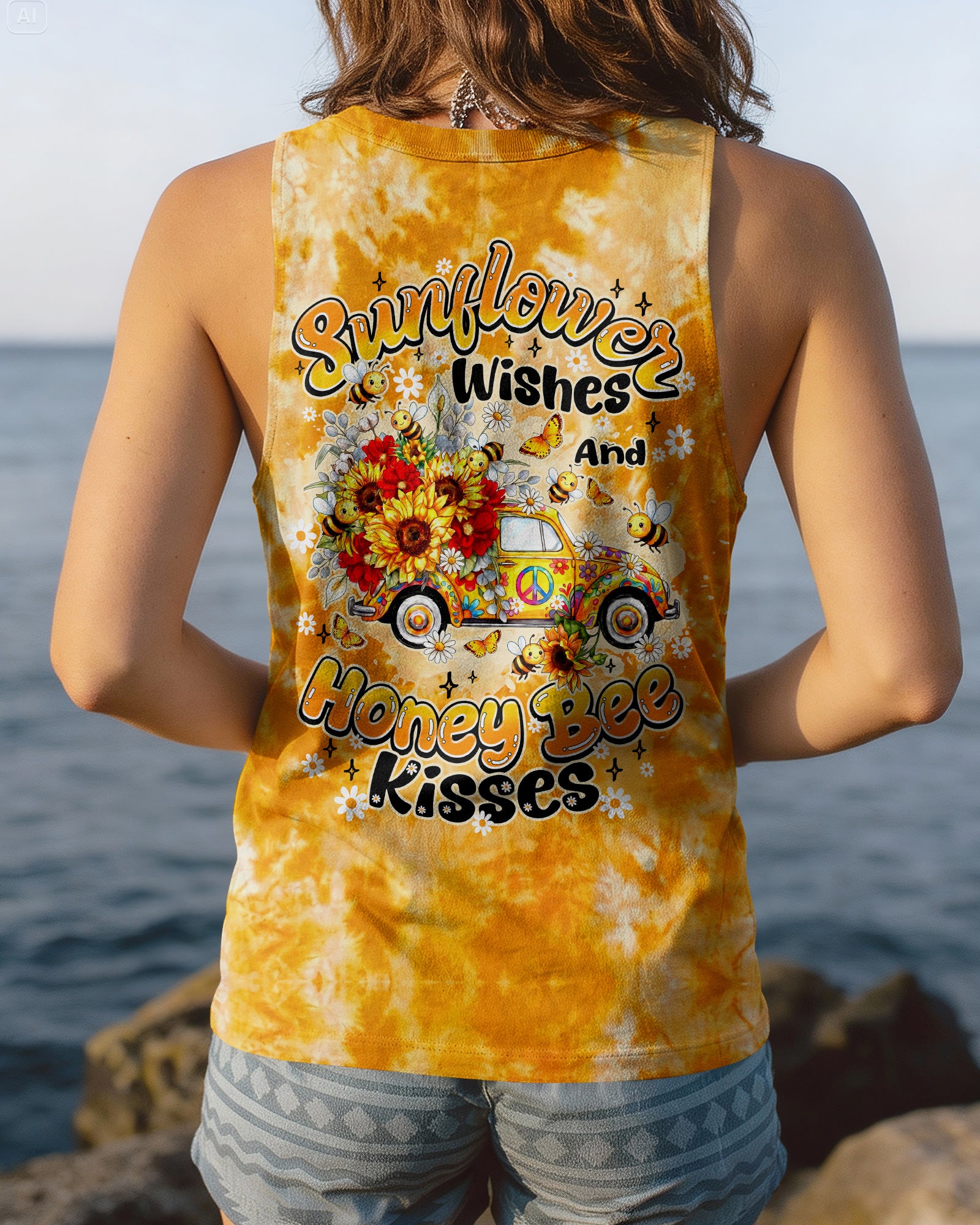 SUNFLOWER WISHES AND HONEY BEE KISSES ALL OVER PRINT - TY2804261