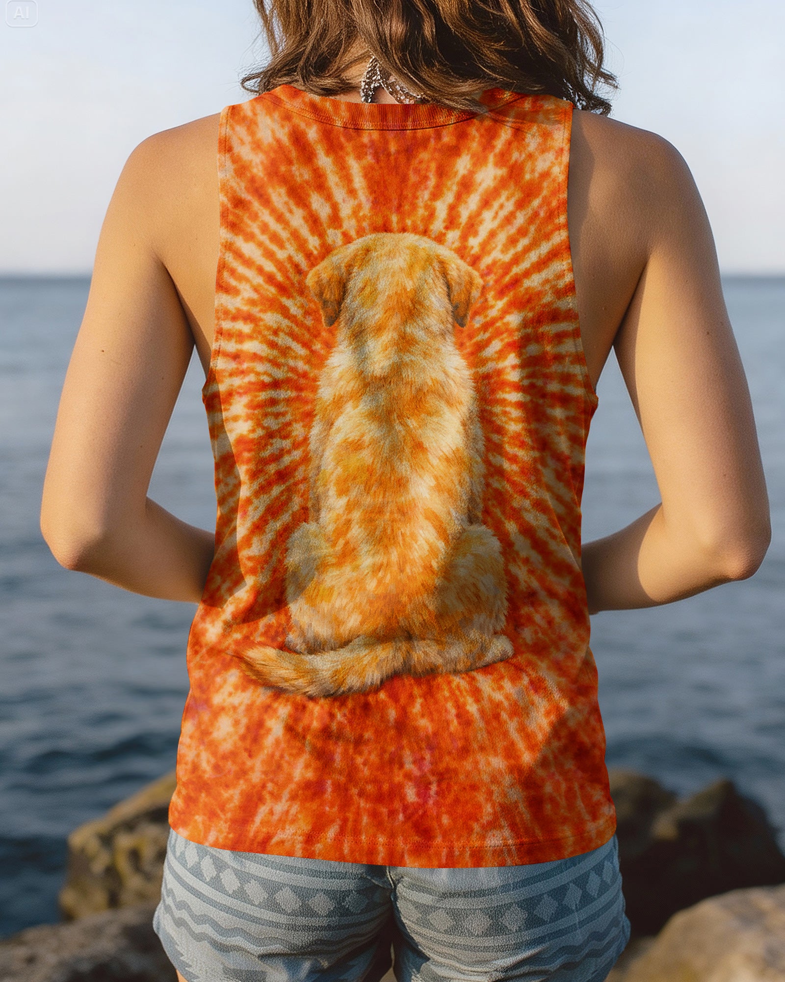 LABRADOR RETRIEVER  DOG ORANGE SWIRL ALL OVER PRINT   - TLNT0703261