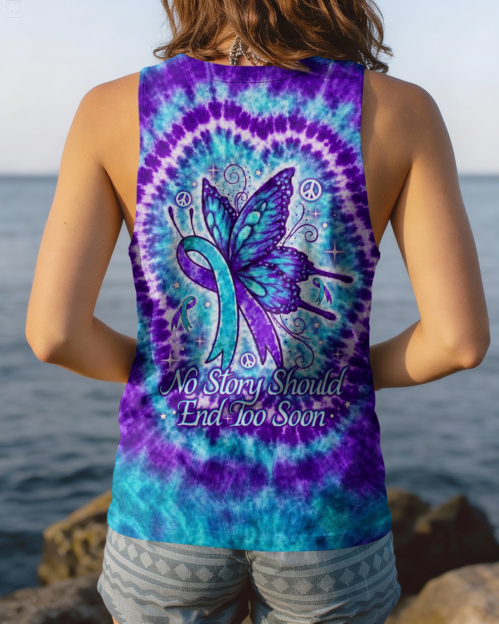 NO STORY SHOULD END TOO SOON BUTTERFLY SUICIDE PREVENTION ALL OVER PRINT  - TLNO1607261