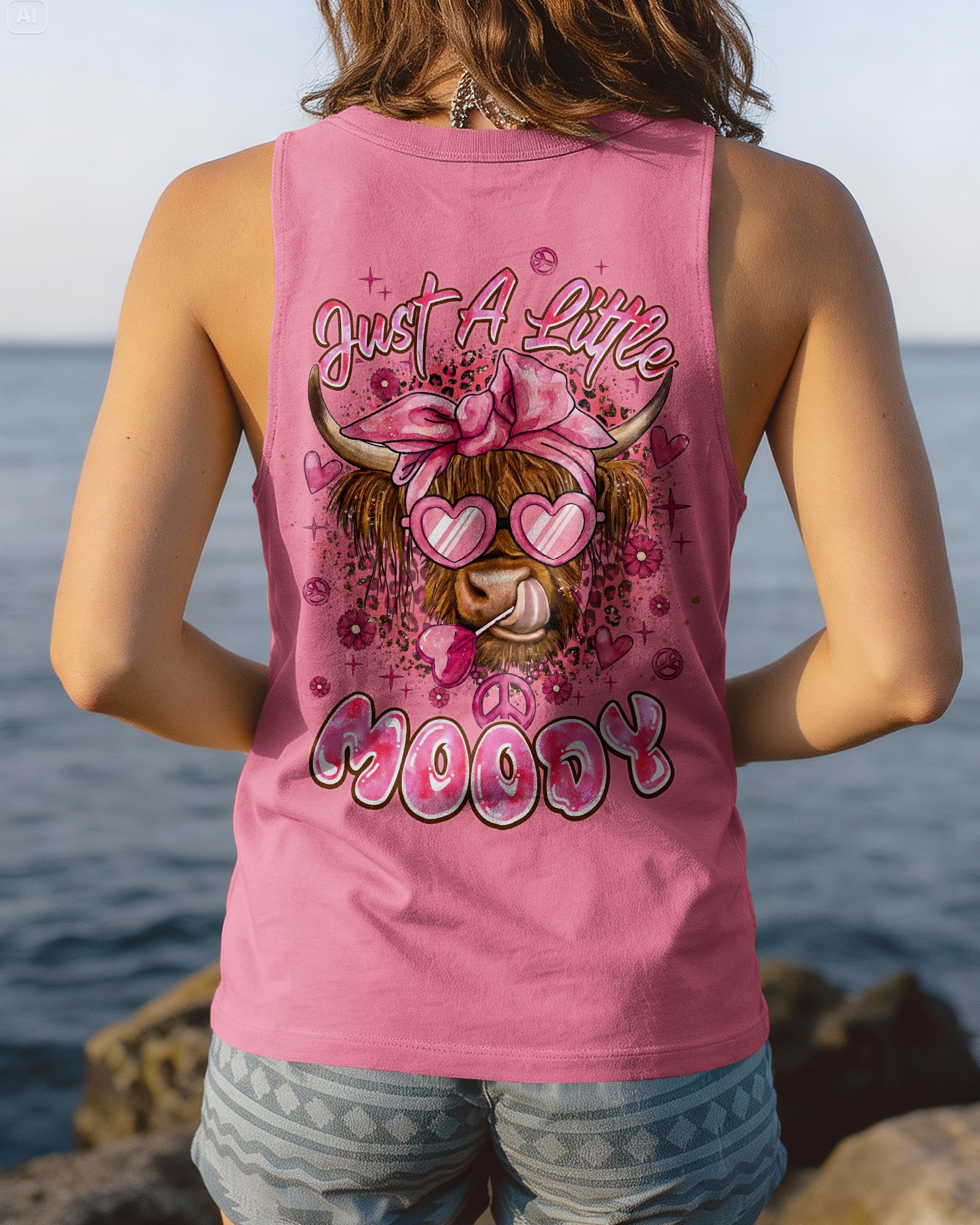 JUST A LITTLE MOODY COW ALL OVER PRINT - TYPQ0505262