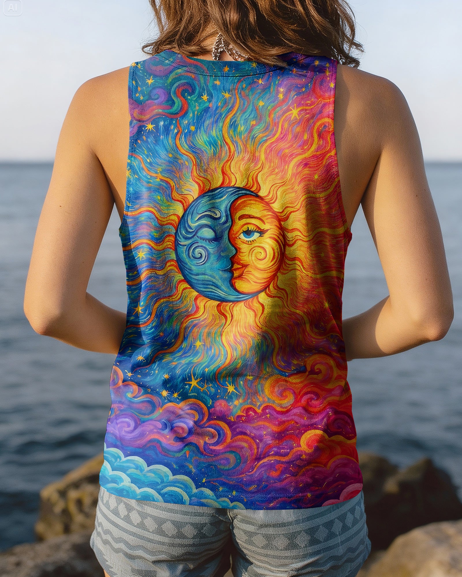 HIPPIE SUN MOON ART ALL OVER PRINT - TLNO2602261